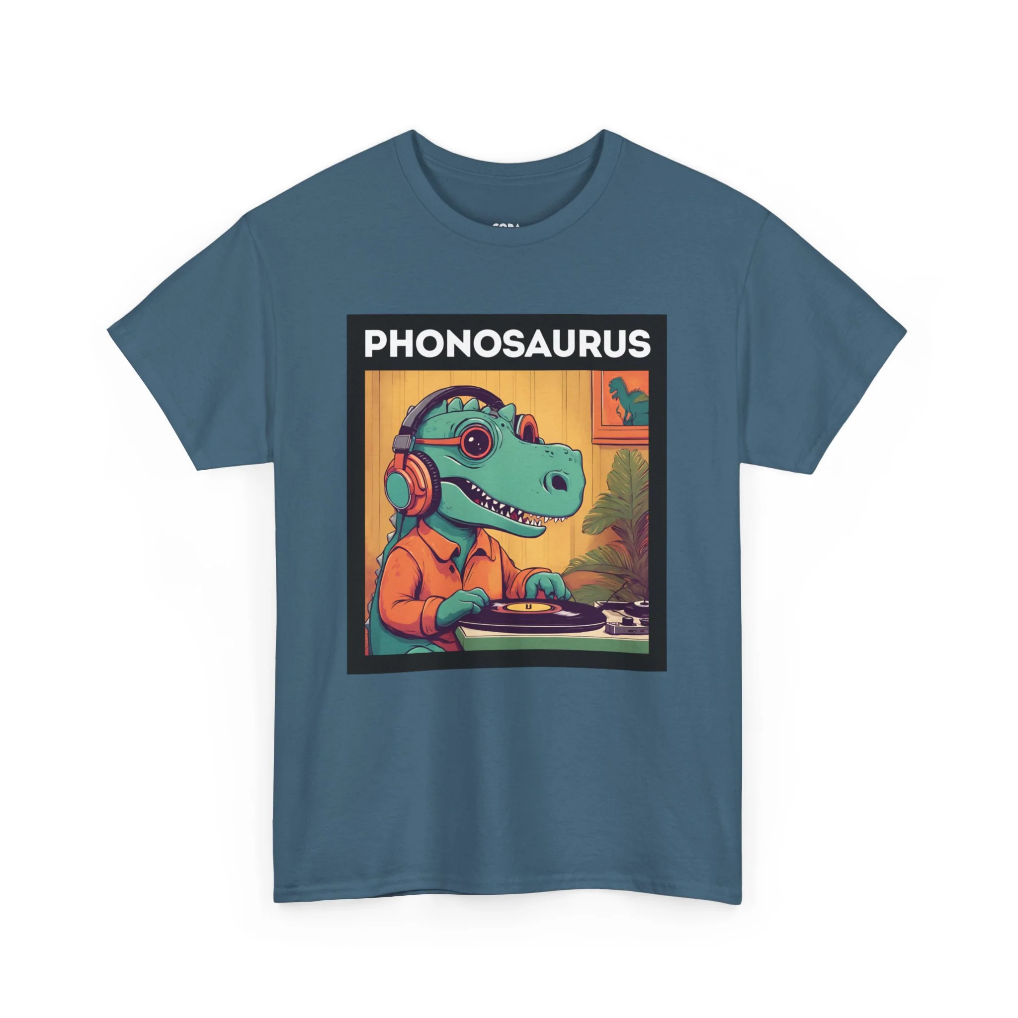 'Phonosaurus' Men's Vinyl T-Shirt - Image 46