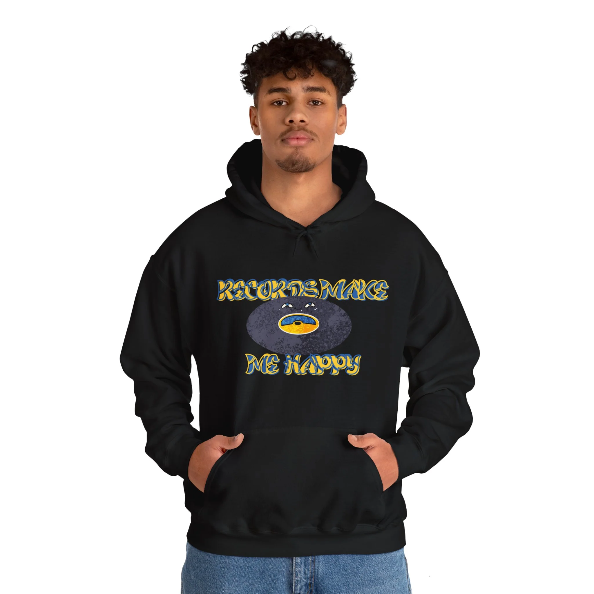 'Records Make Me Happy' Men's Hoodie - Image 27