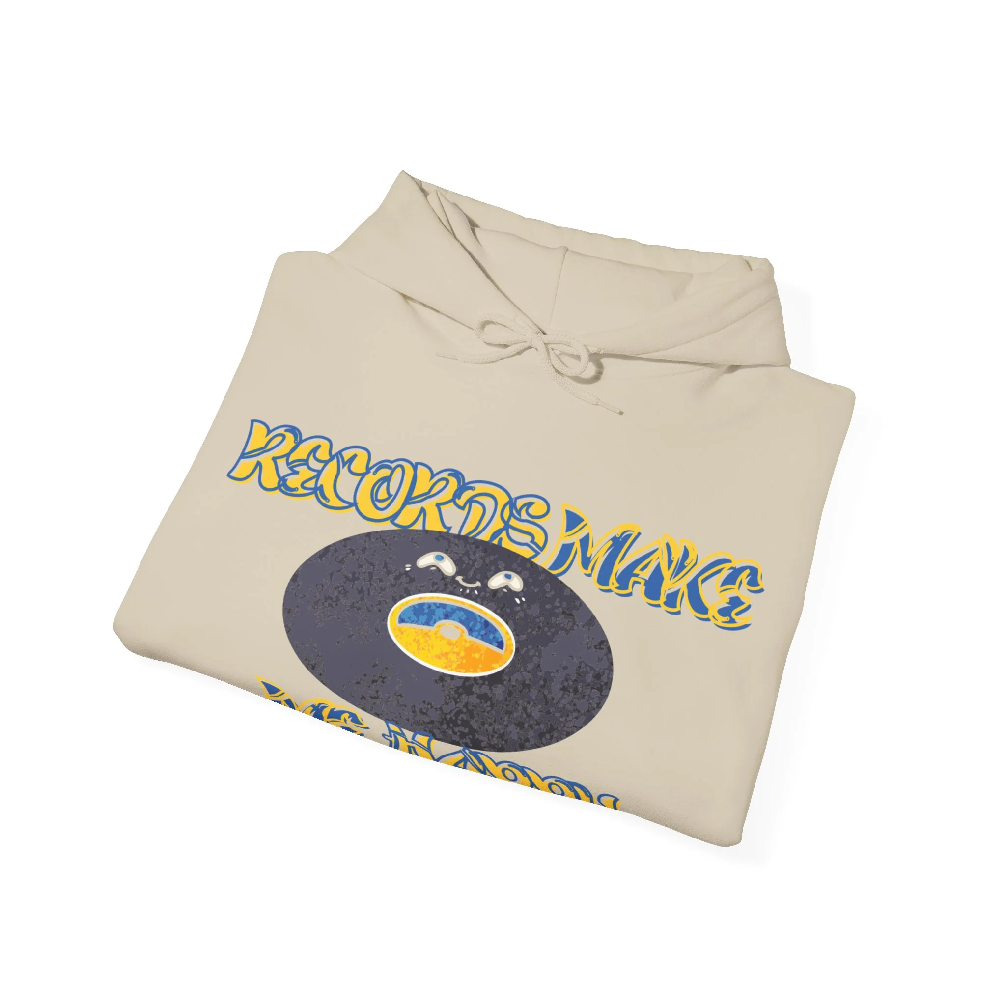 'Records Make Me Happy' Men's Hoodie - Image 3