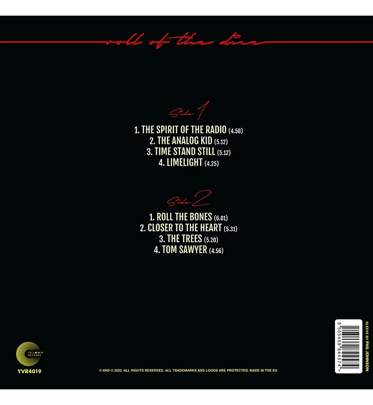 Rush – Roll of the Dice (Special Edition 12-Inch Album on Yellow Vinyl) - Image 3