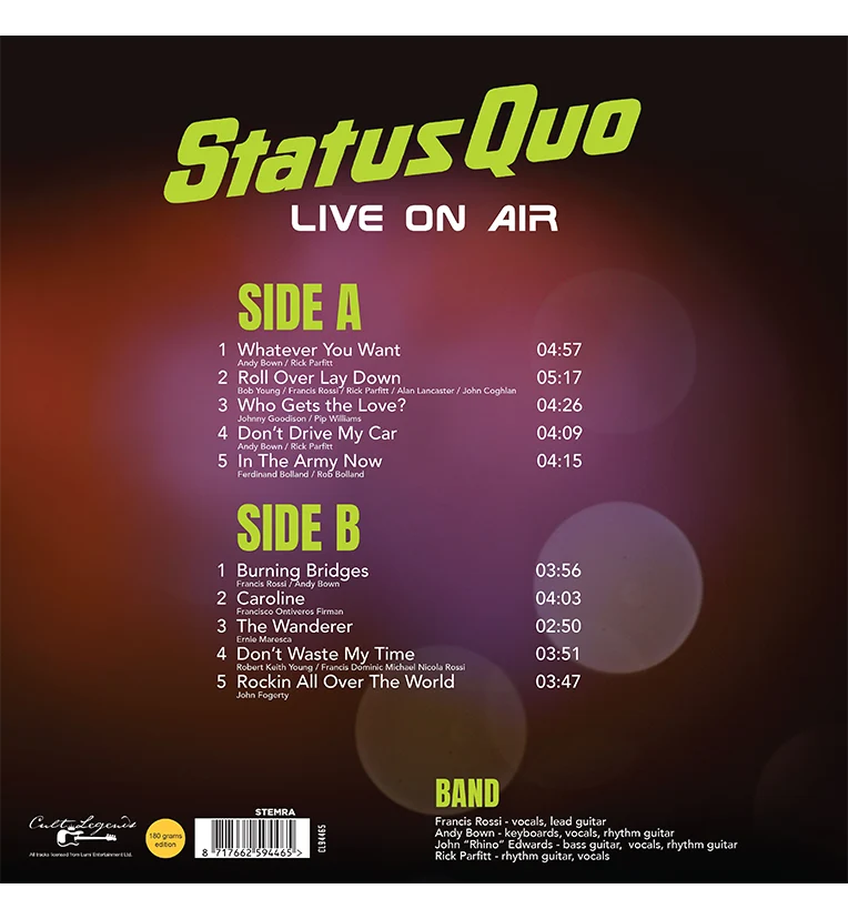 Status Quo – Live On Air (12-Inch Album on 180g Vinyl) - Image 3