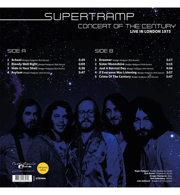 Supertramp – Concert of the Century: Live in London 1975 (12-Inch Album on 180g Vinyl) - Image 3