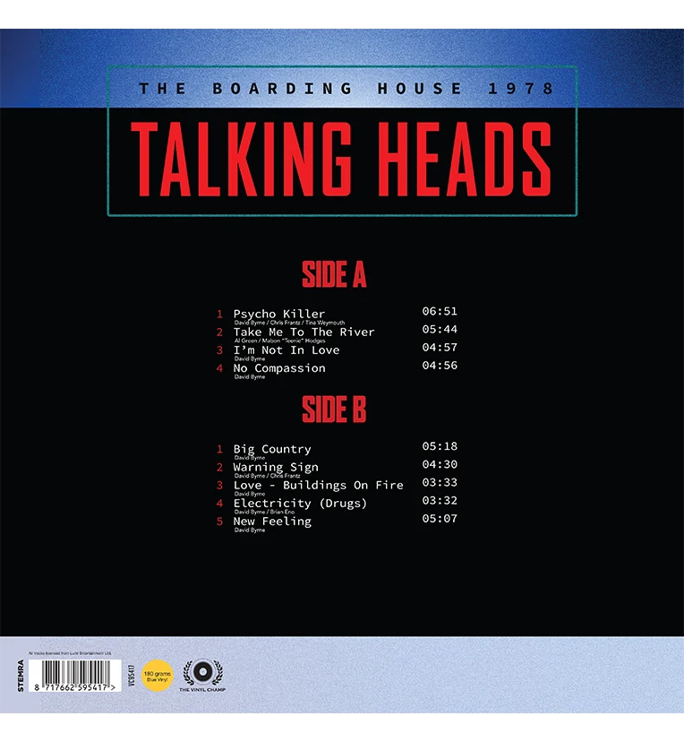 Talking Heads – The Boarding House 1978 (Limited Edition 12-Inch Album on 180g Blue Vinyl) - Image 3