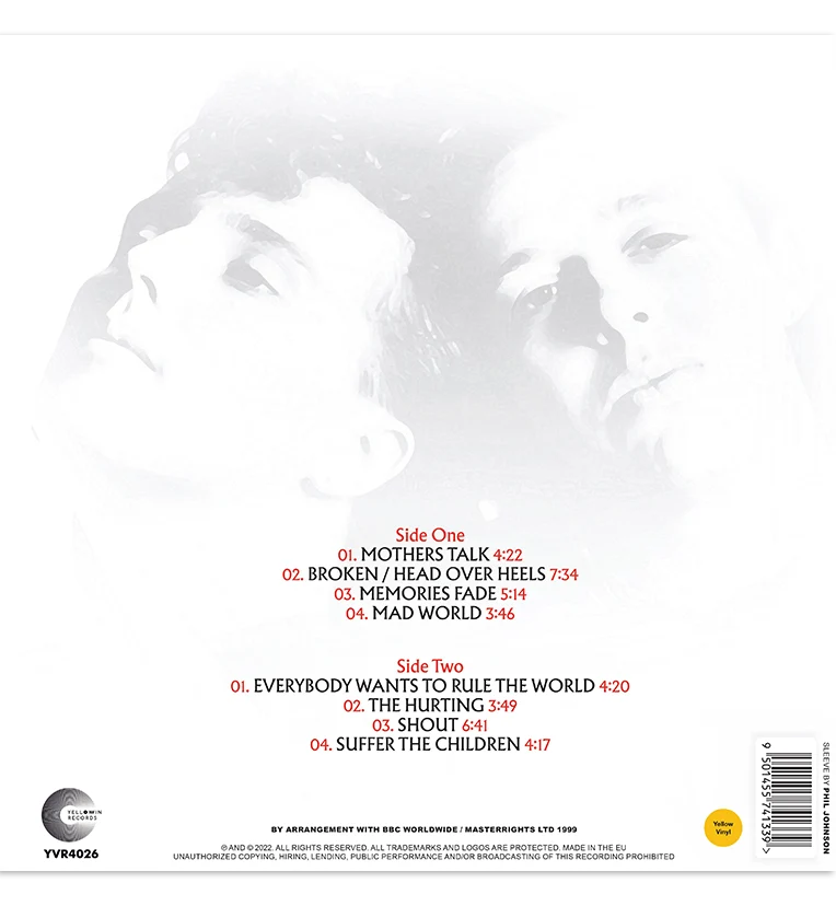 Tears for Fears – Familiar Faces: Live in London, 1985 (Special Edition 12-Inch Album on Yellow Vinyl) - Image 3