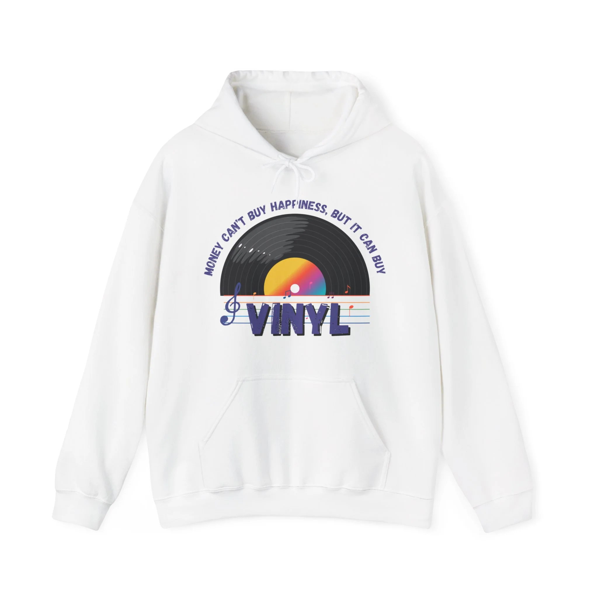'Money Can't Buy Happiness, But It Can Buy Vinyl' Men's Hoodie - Image 15