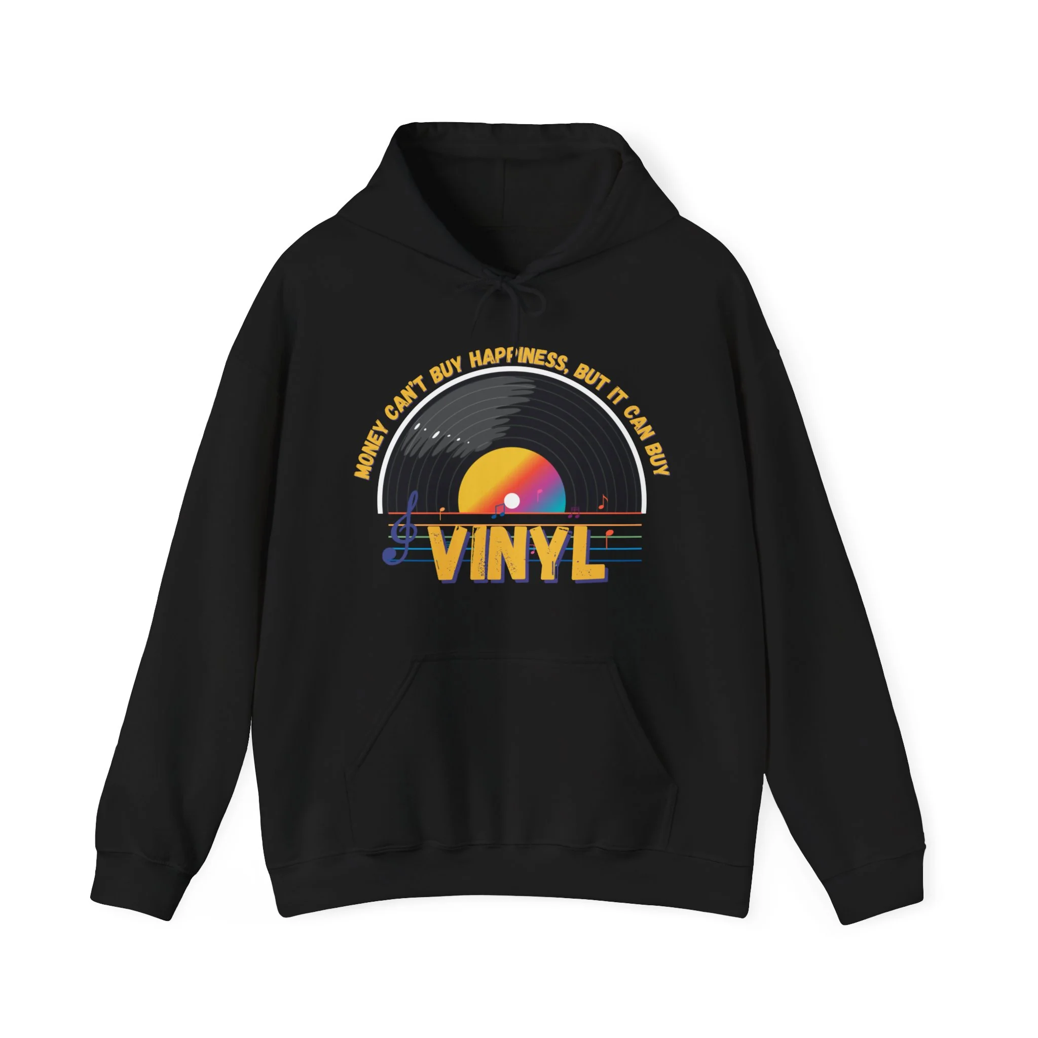 'Money Can't Buy Happiness, But It Can Buy Vinyl' Men's Hoodie - Image 22