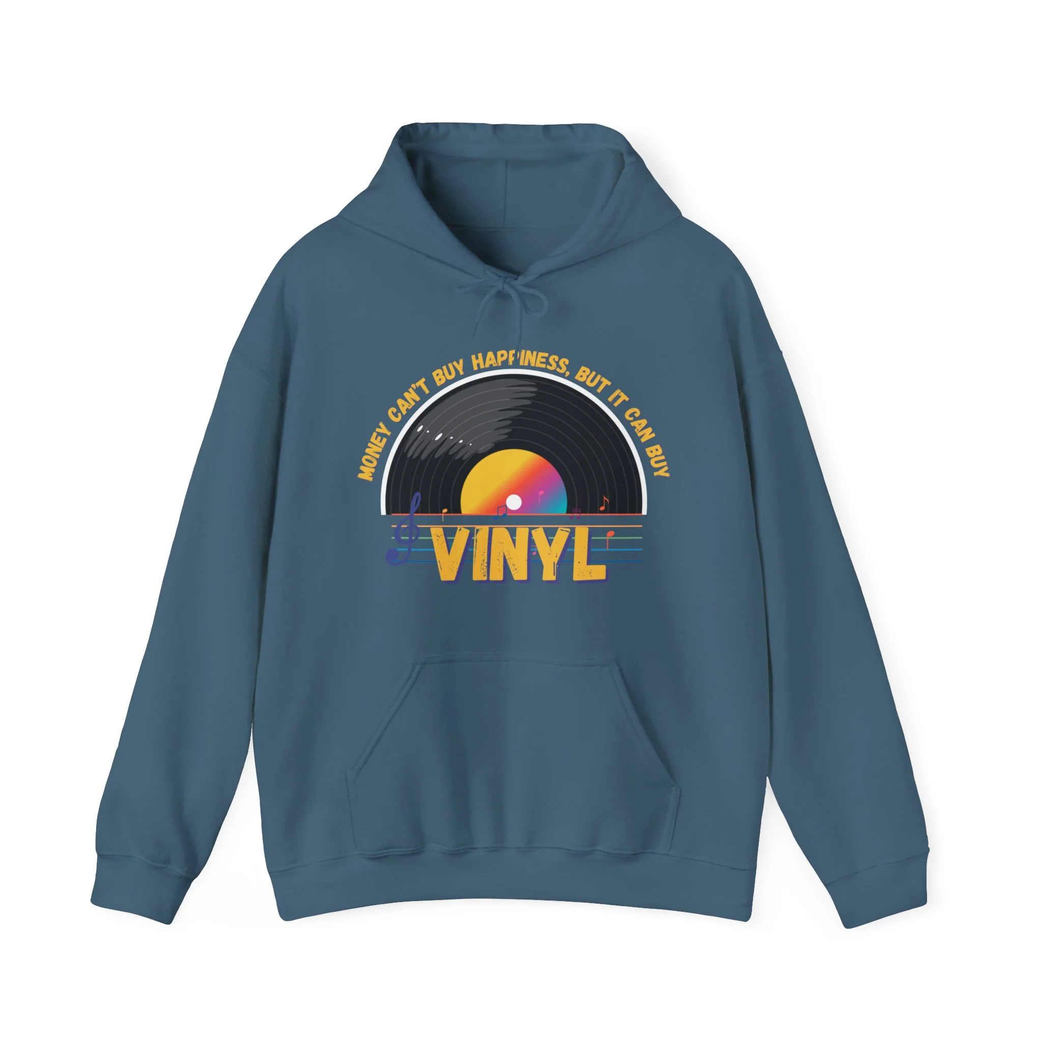 'Money Can't Buy Happiness, But It Can Buy Vinyl' Men's Hoodie - Image 36