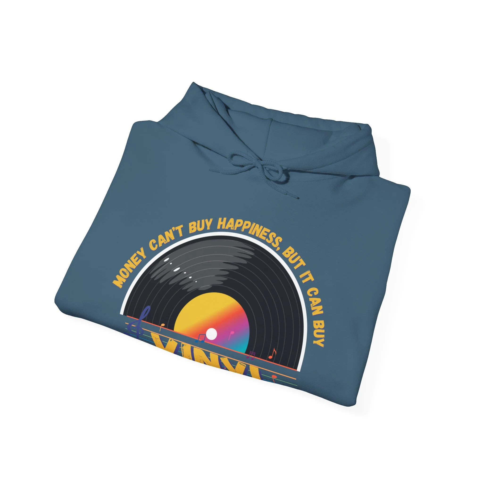 'Money Can't Buy Happiness, But It Can Buy Vinyl' Men's Hoodie - Image 38