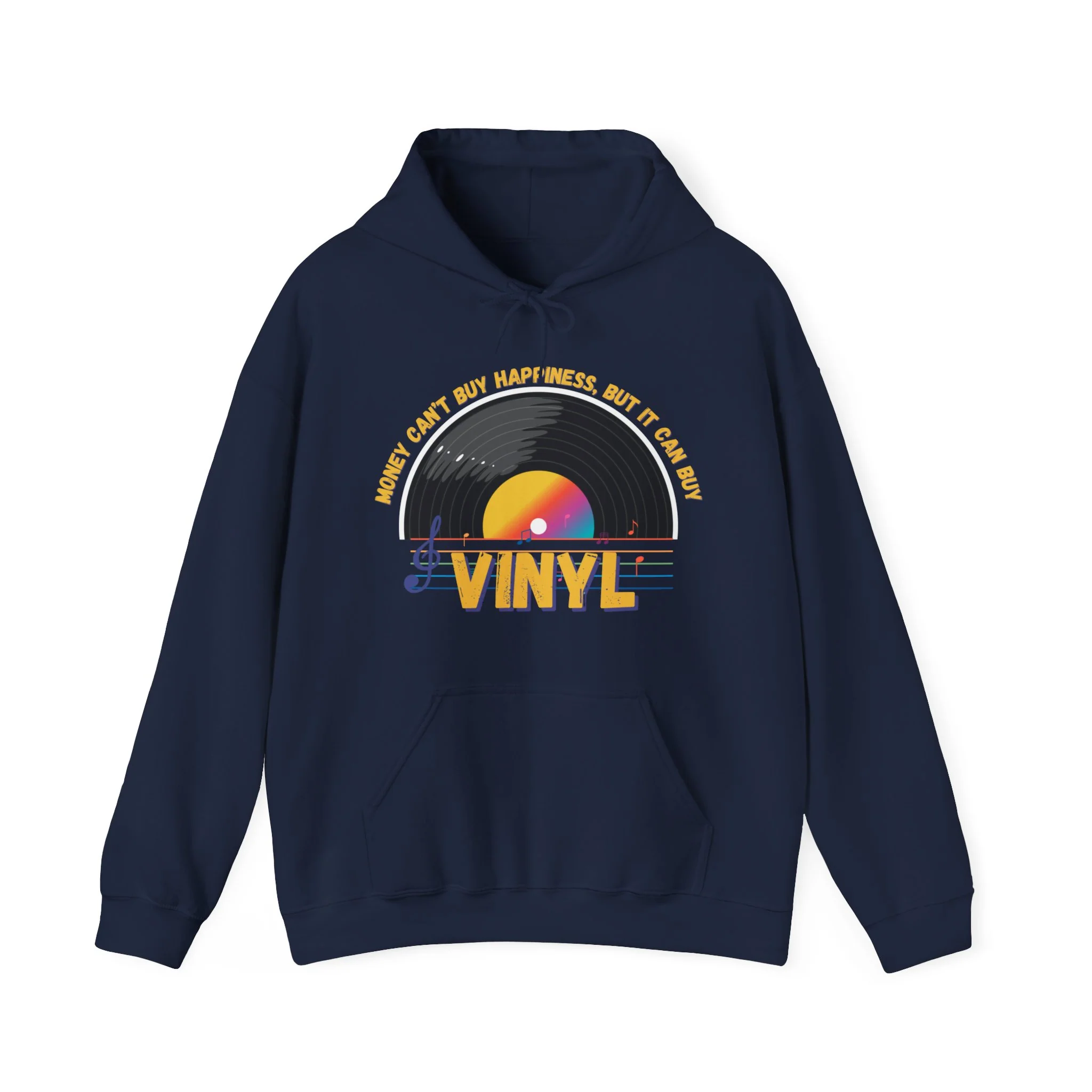 'Money Can't Buy Happiness, But It Can Buy Vinyl' Men's Hoodie - Image 8