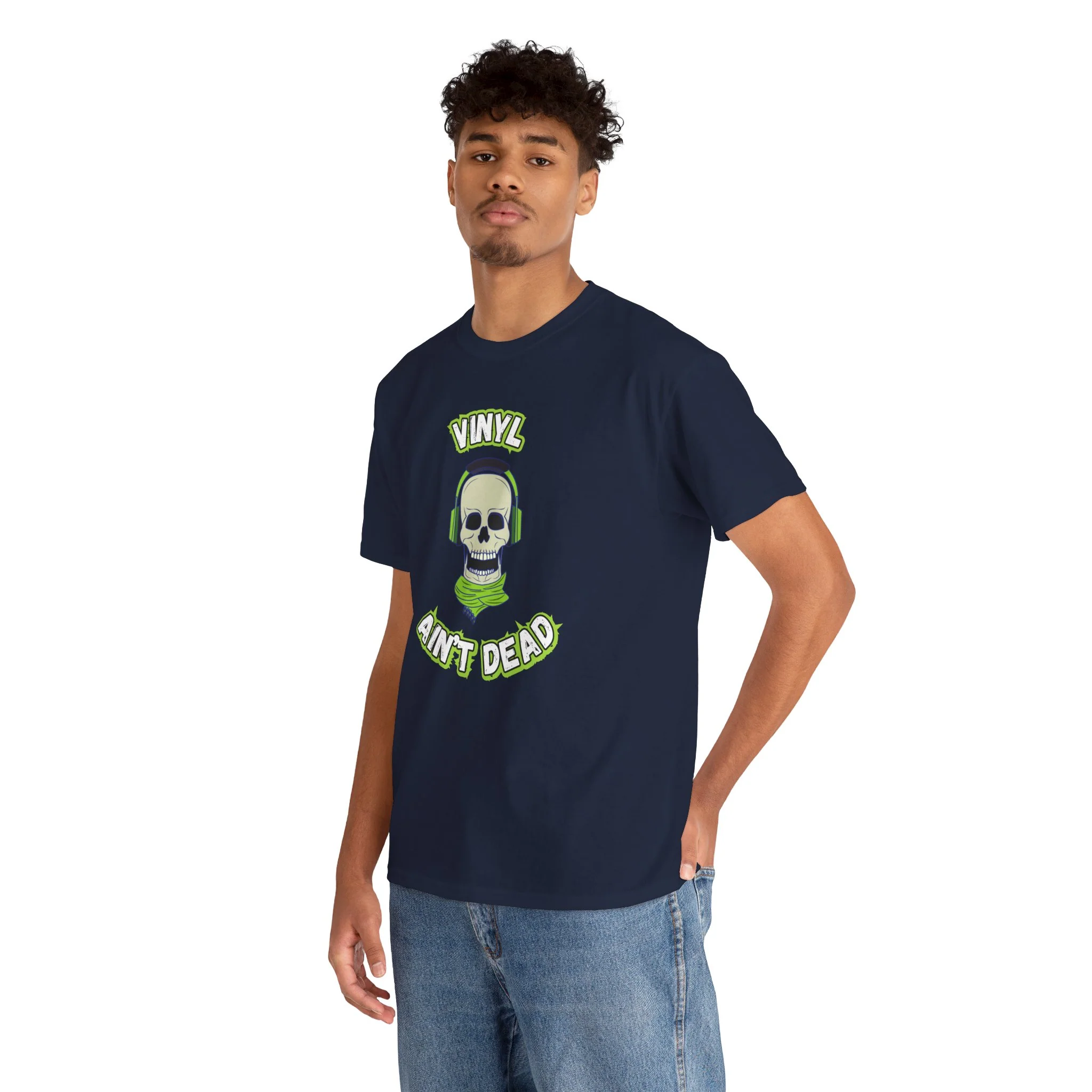 'Vinyl Ain't Dead' Headphones Men's T-Shirt - Image 5