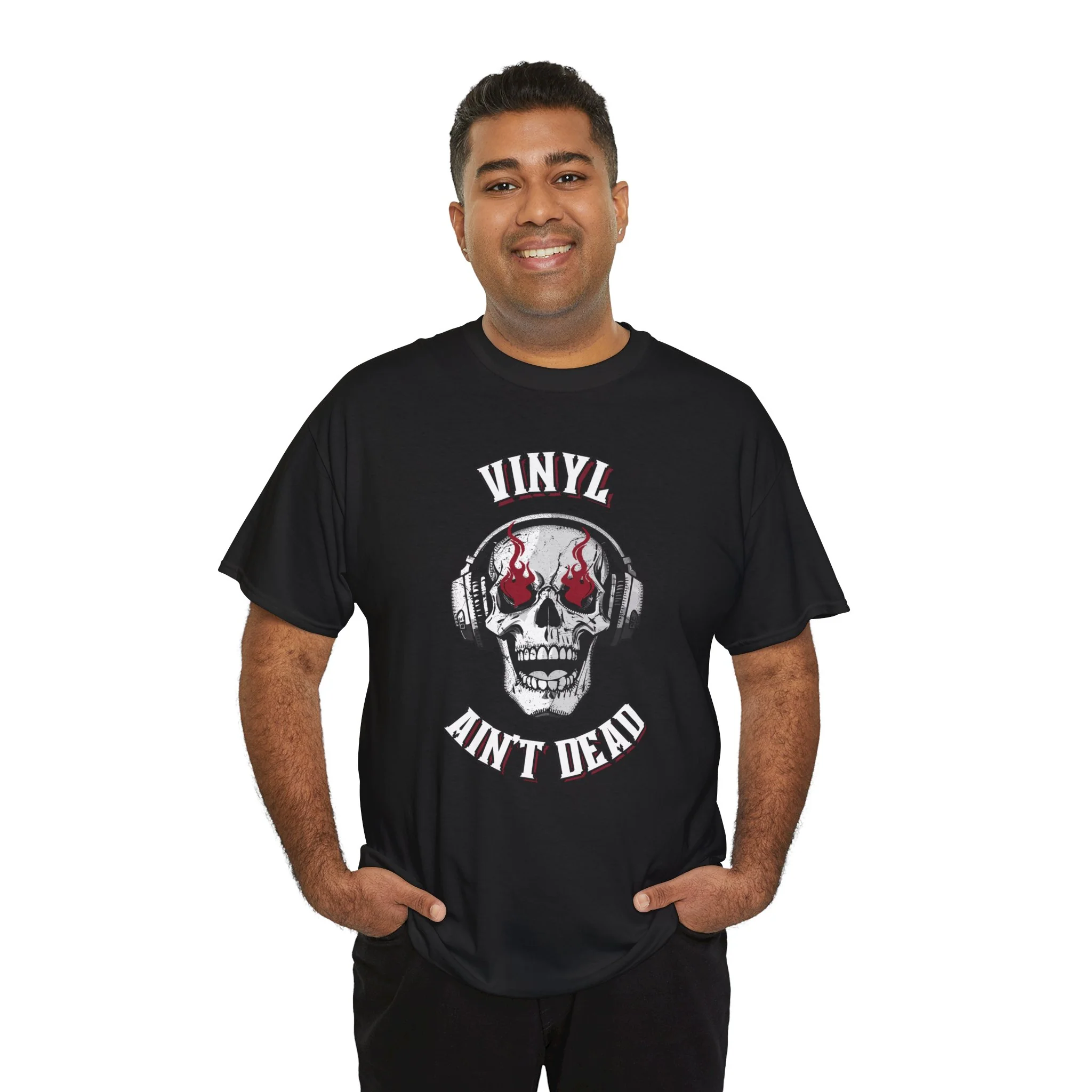 'Vinyl Ain't Dead' Skull Men's T-Shirt - Image 16