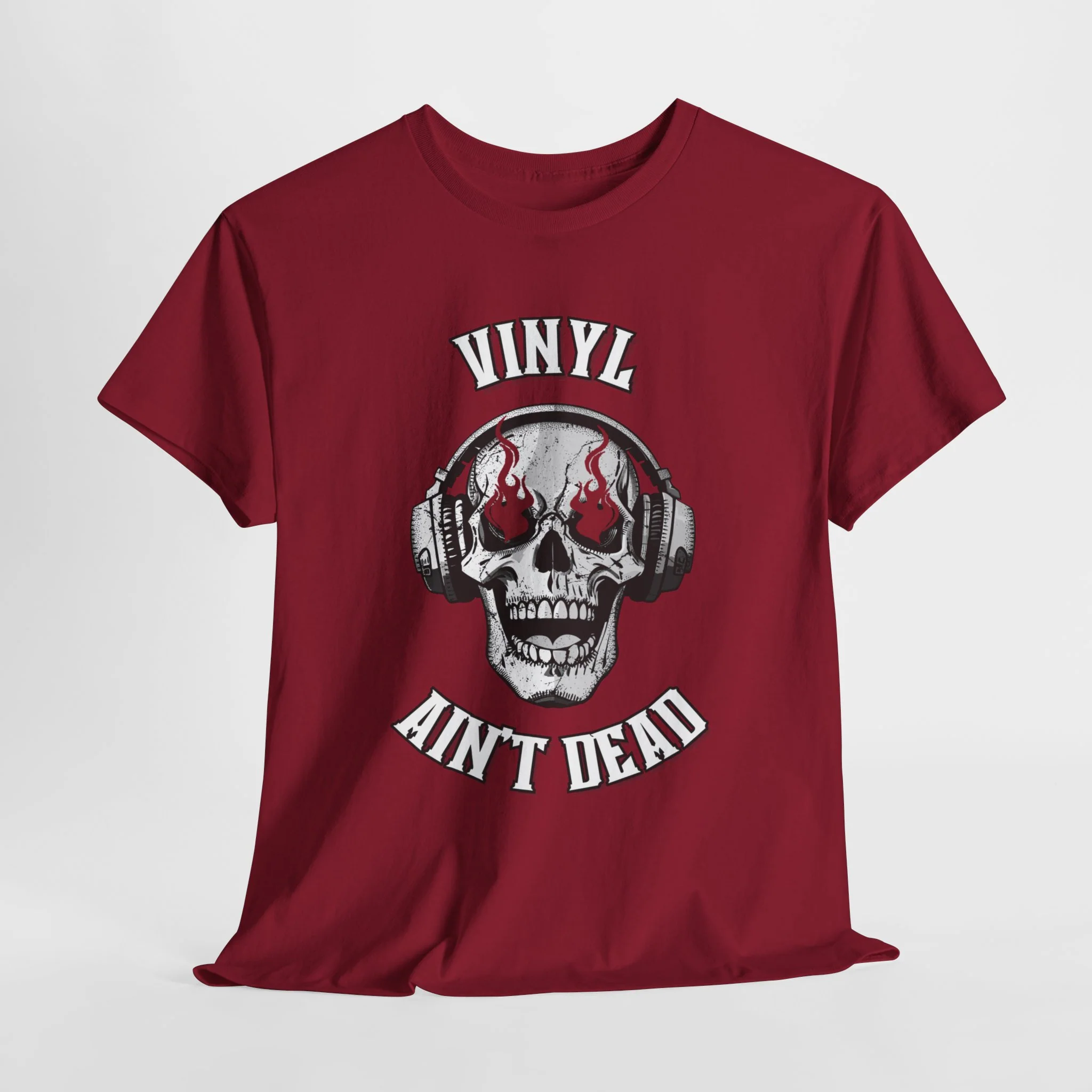 'Vinyl Ain't Dead' Skull Men's T-Shirt - Image 3