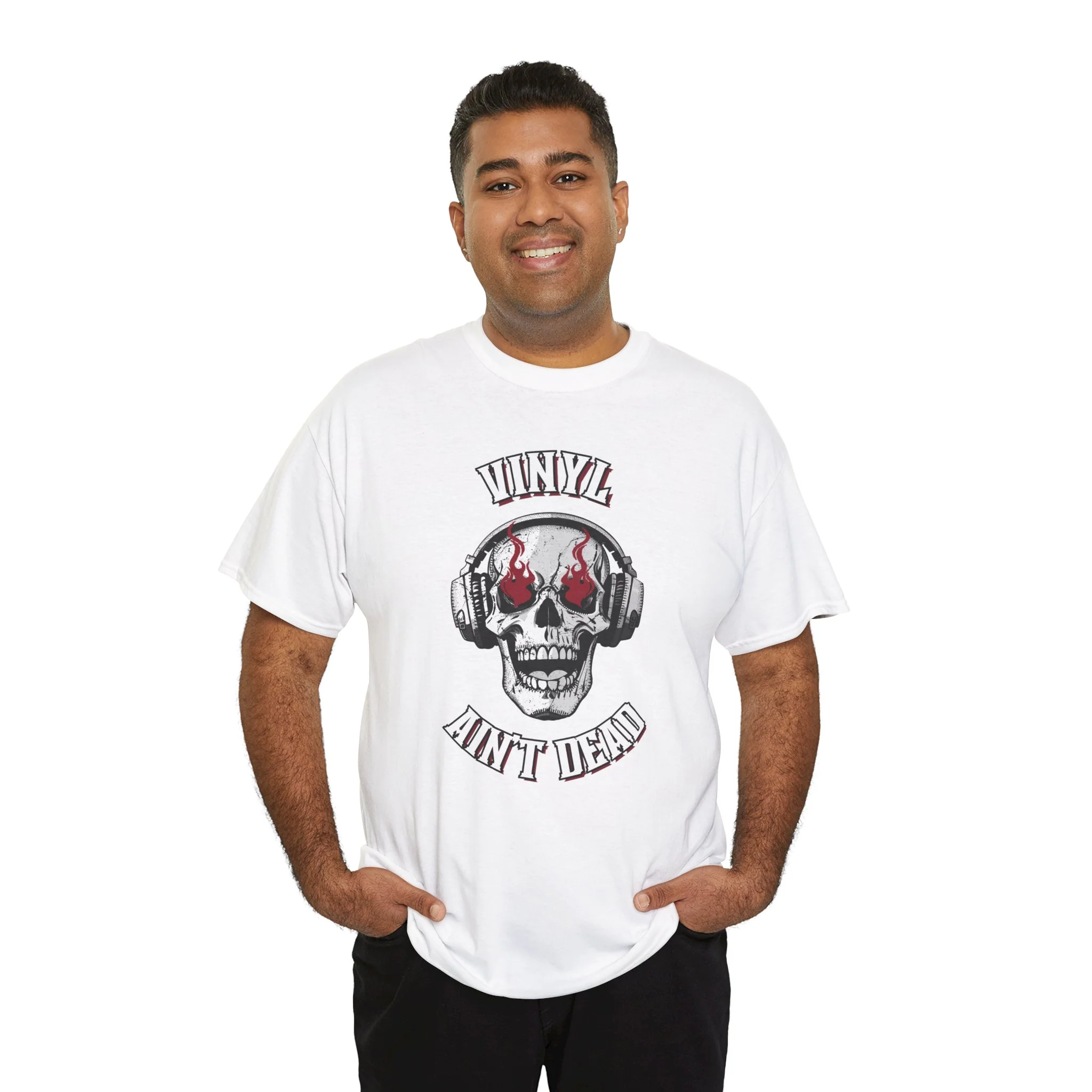 'Vinyl Ain't Dead' Skull Men's T-Shirt - Image 34