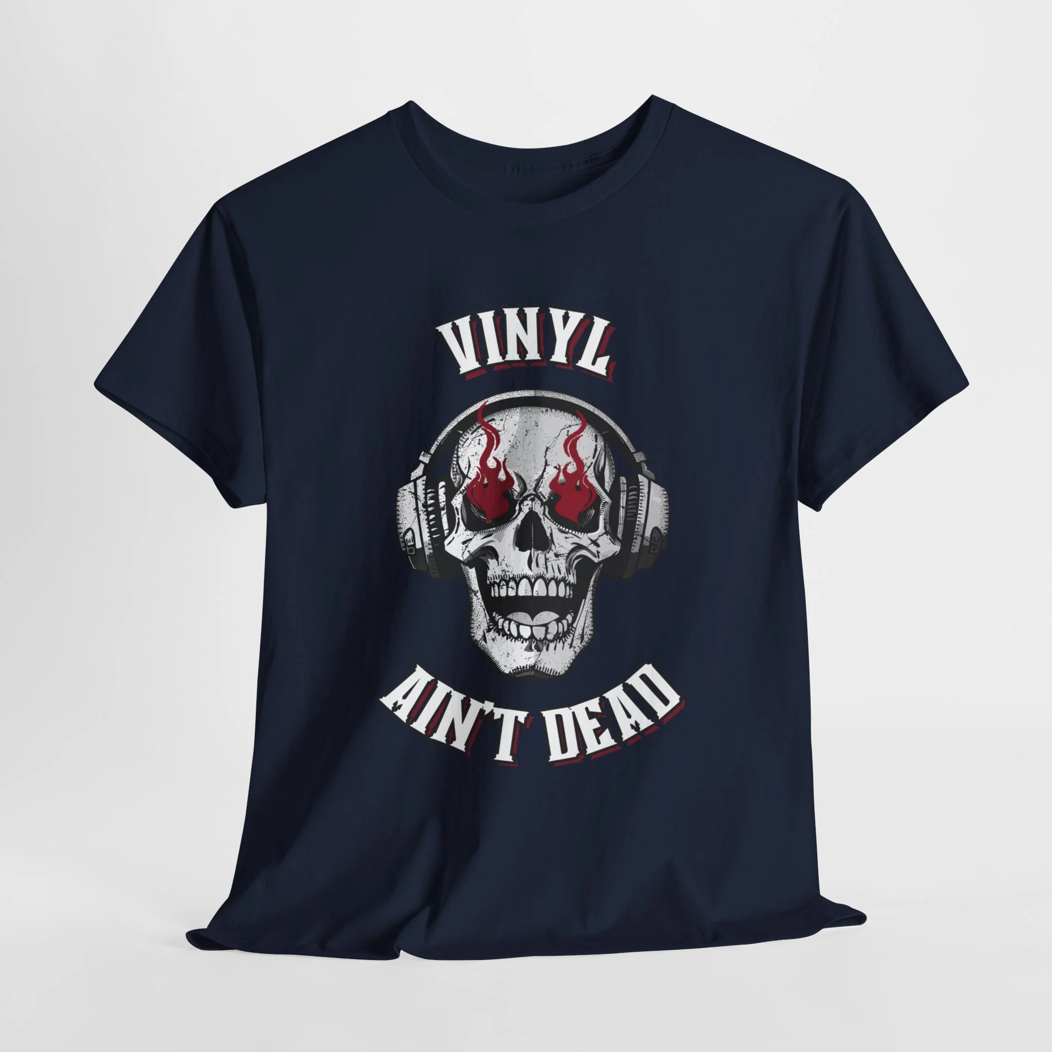 'Vinyl Ain't Dead' Skull Men's T-Shirt - Image 40