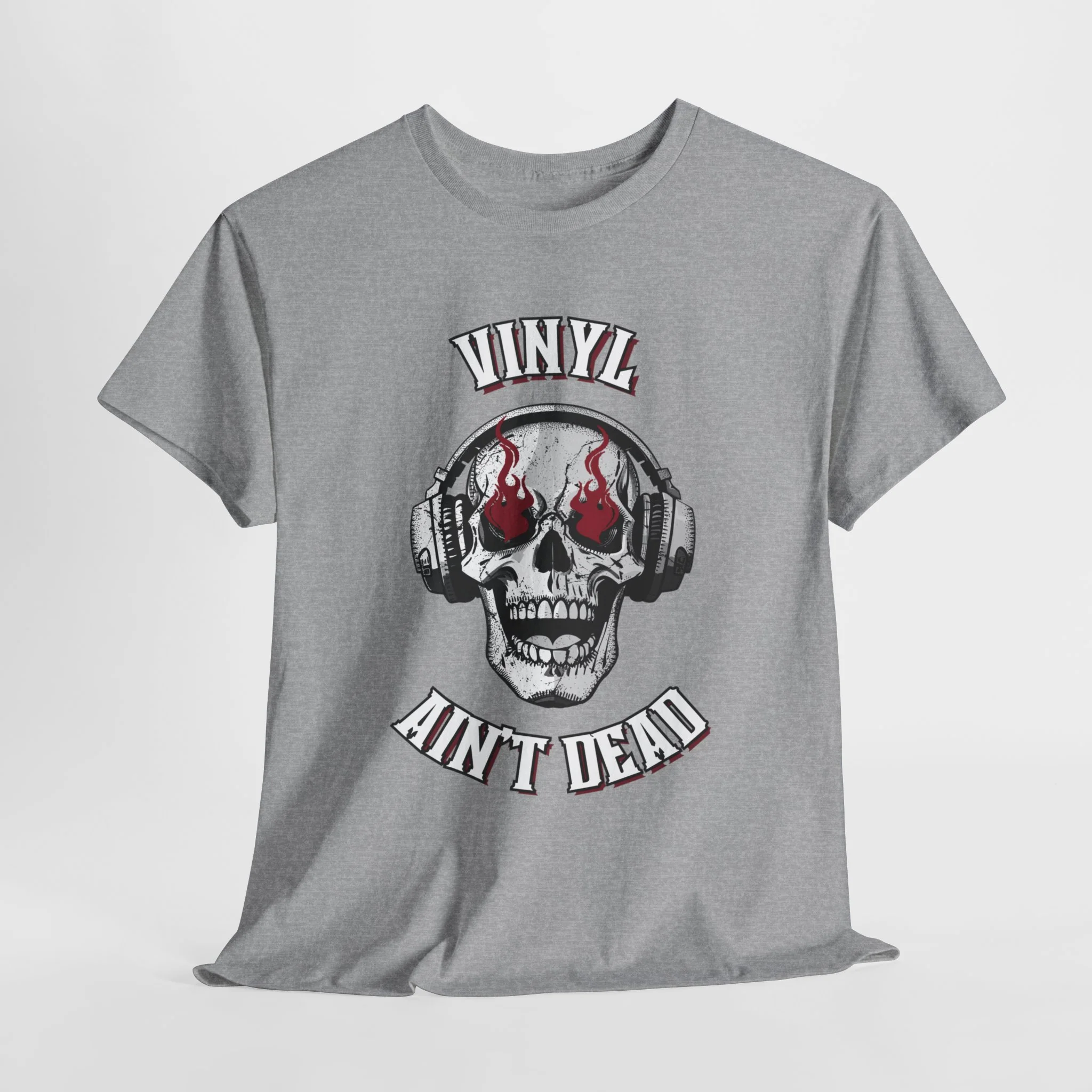 'Vinyl Ain't Dead' Skull Men's T-Shirt - Image 49
