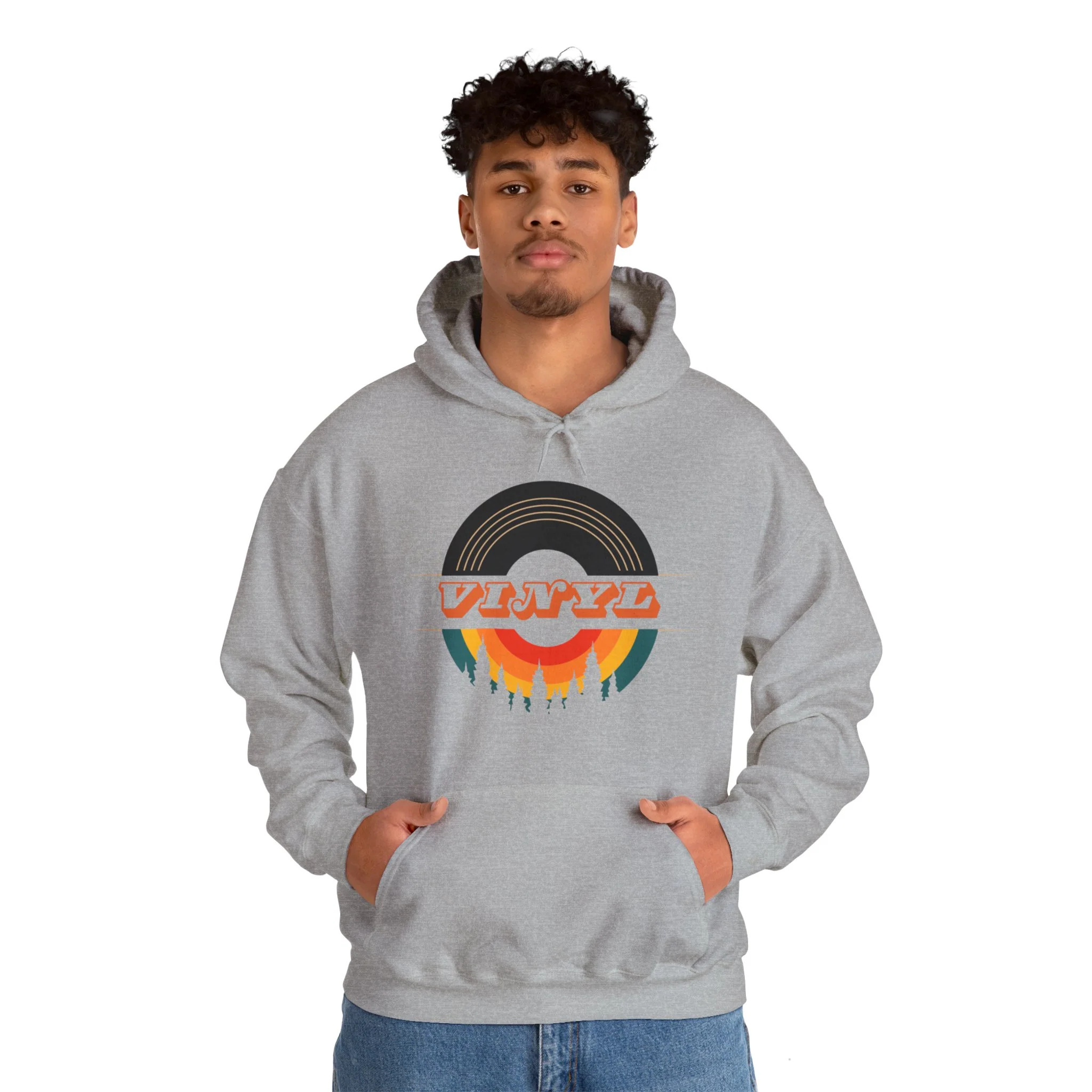 Vinyl Record Logo Men's Hoodie - Image 12