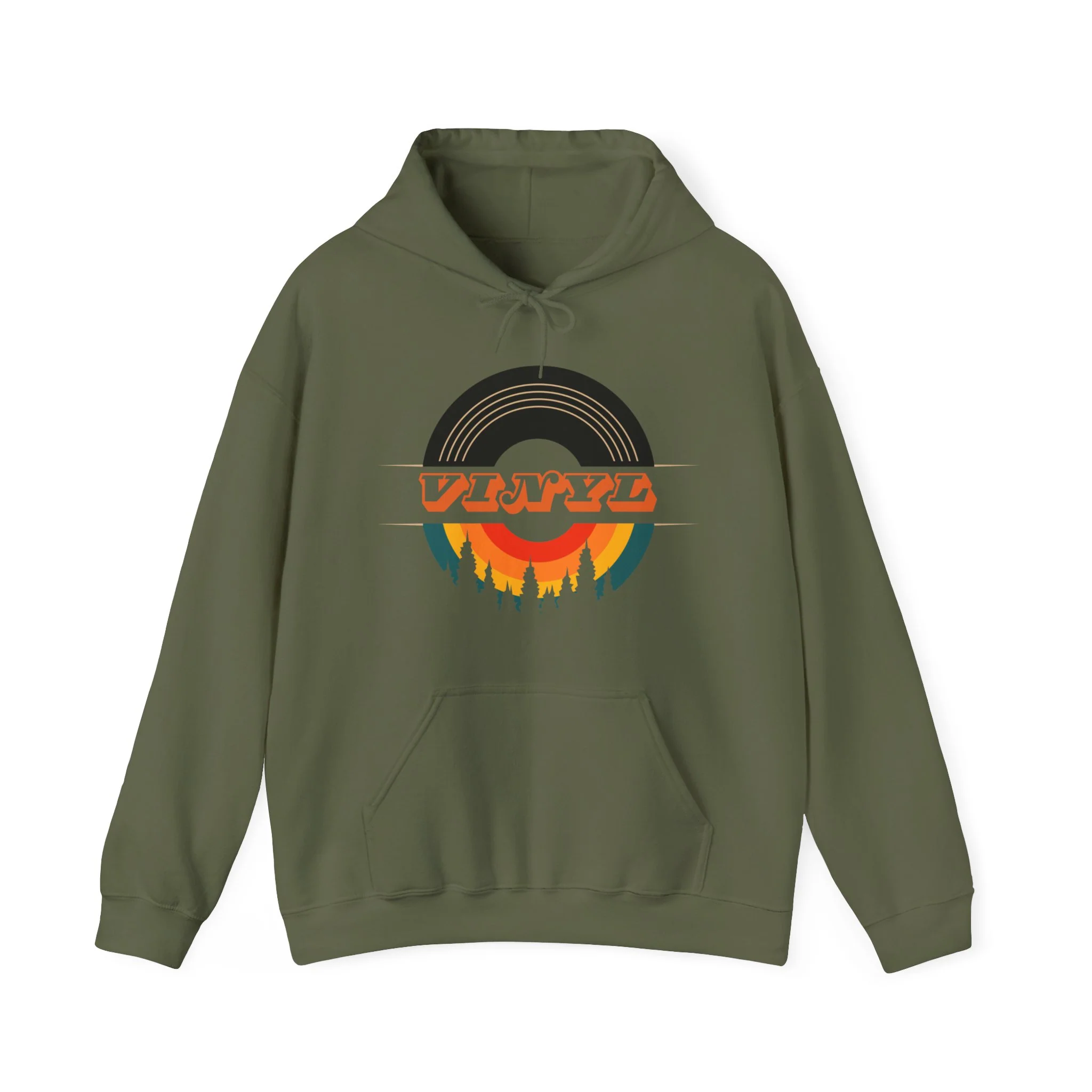 Vinyl Record Logo Men's Hoodie - Image 15