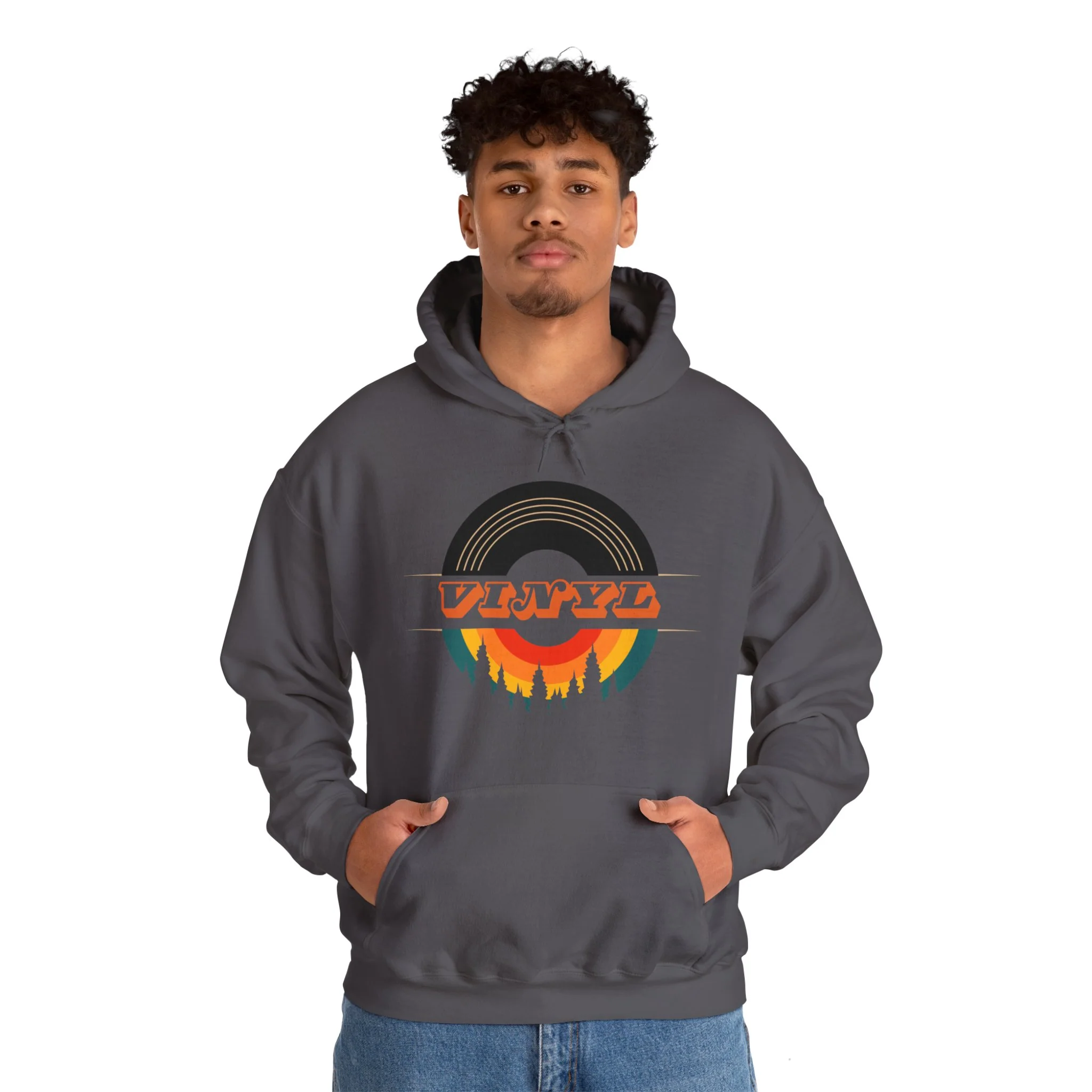 Vinyl Record Logo Men's Hoodie - Image 33
