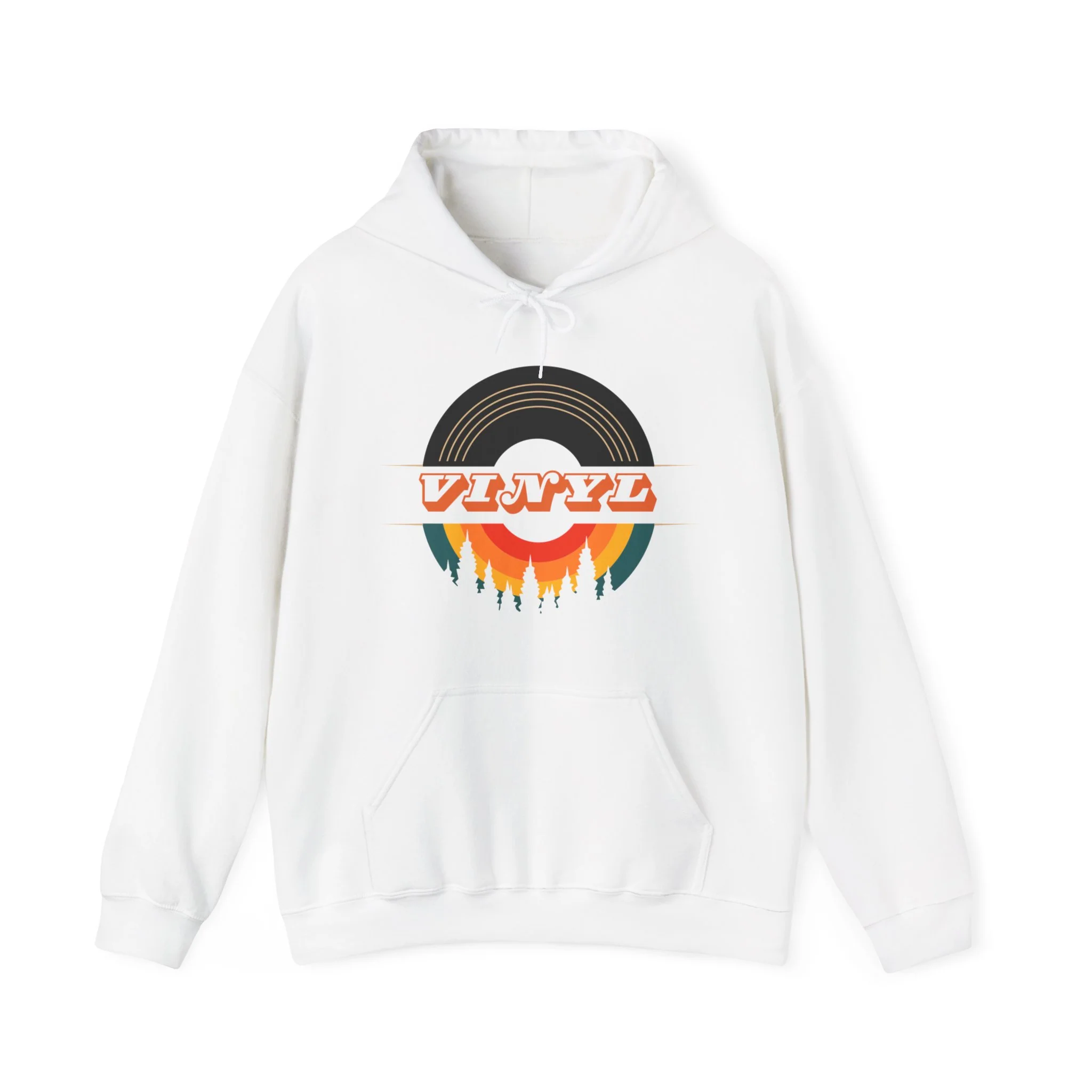 Vinyl Record Logo Men's Hoodie - Image 36