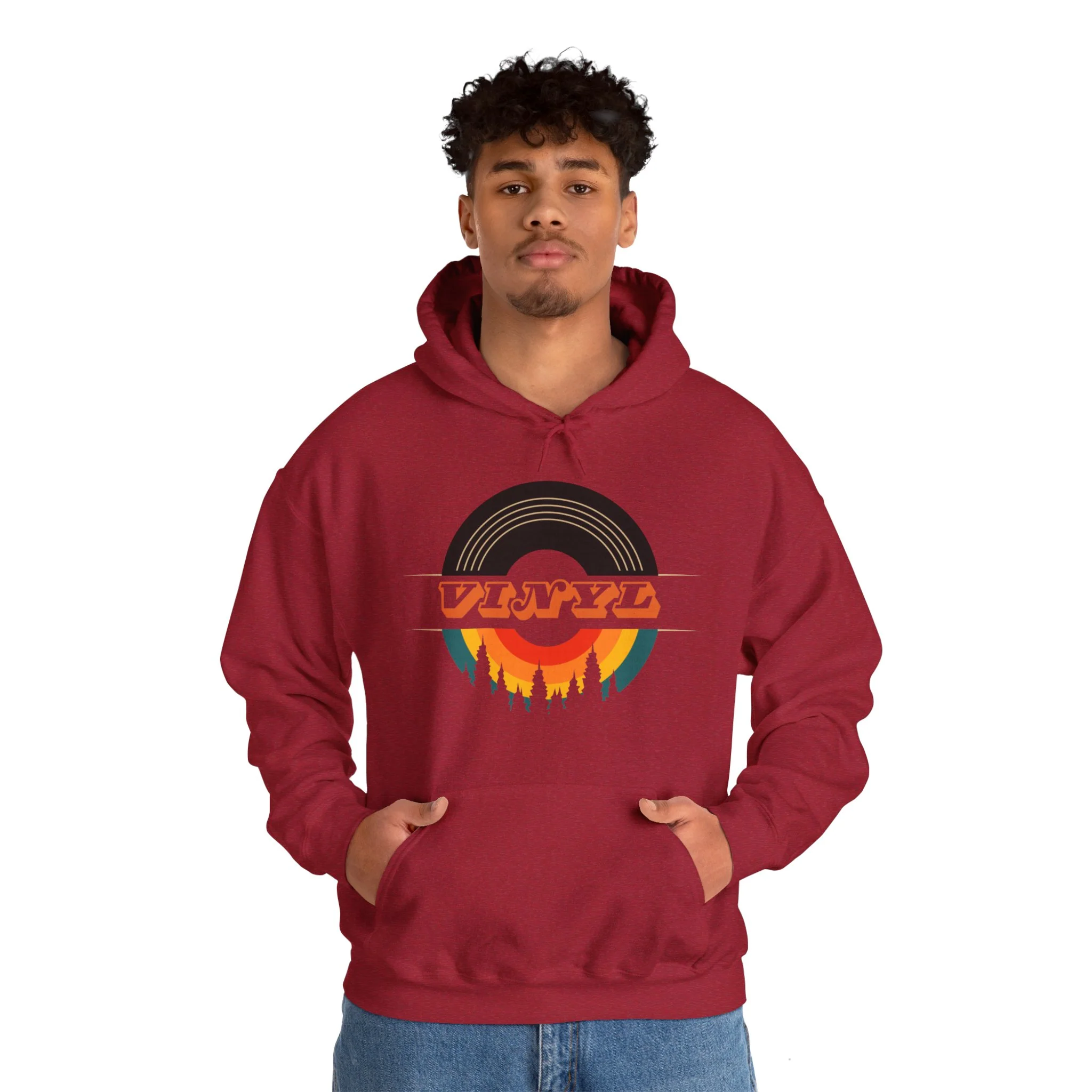 Vinyl Record Logo Men's Hoodie - Image 5