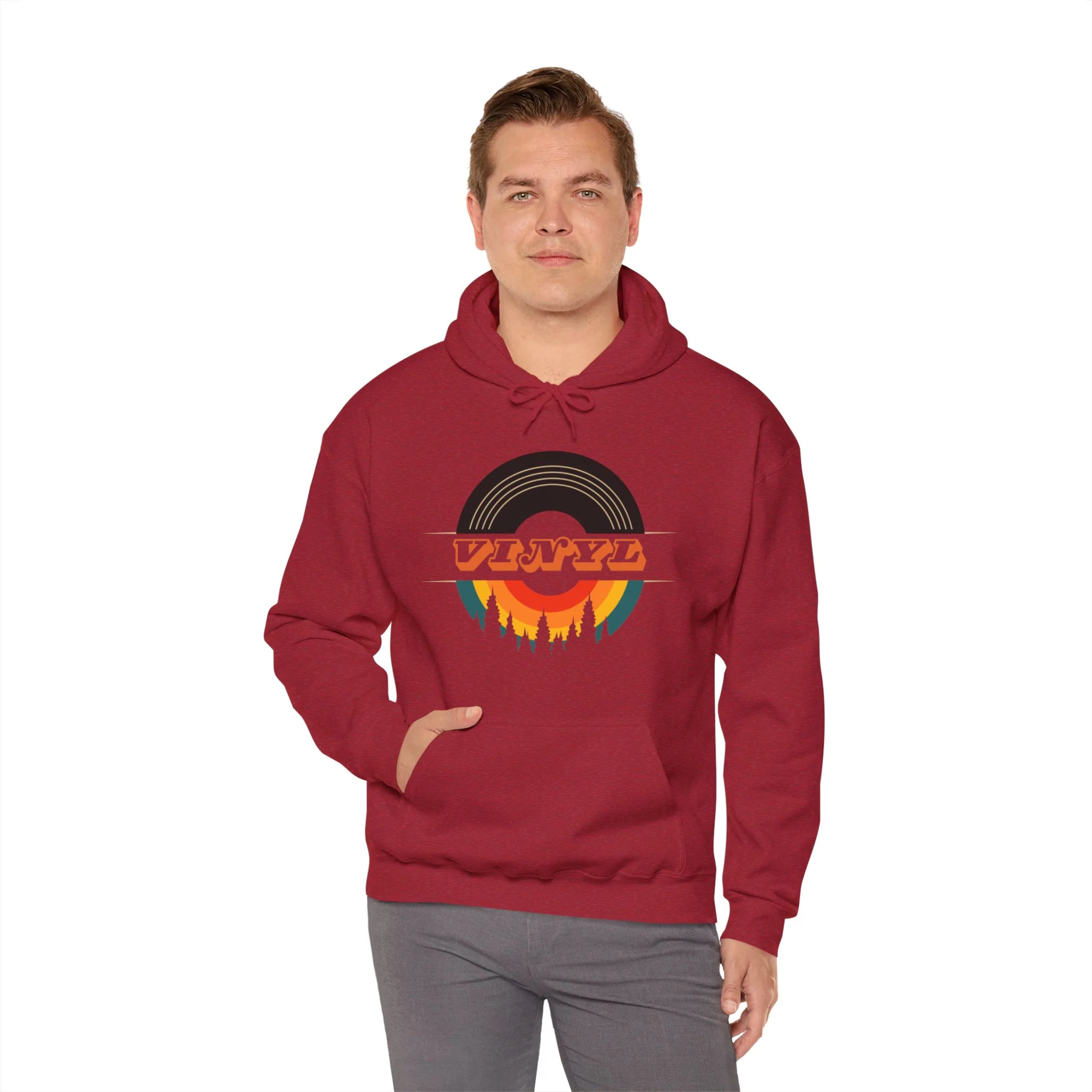 Vinyl Record Logo Men's Hoodie - Image 6