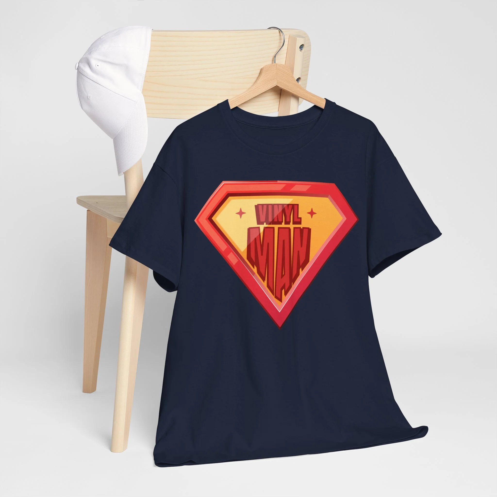 'Vinyl Man' Men's Superhero T-Shirt - Image 13