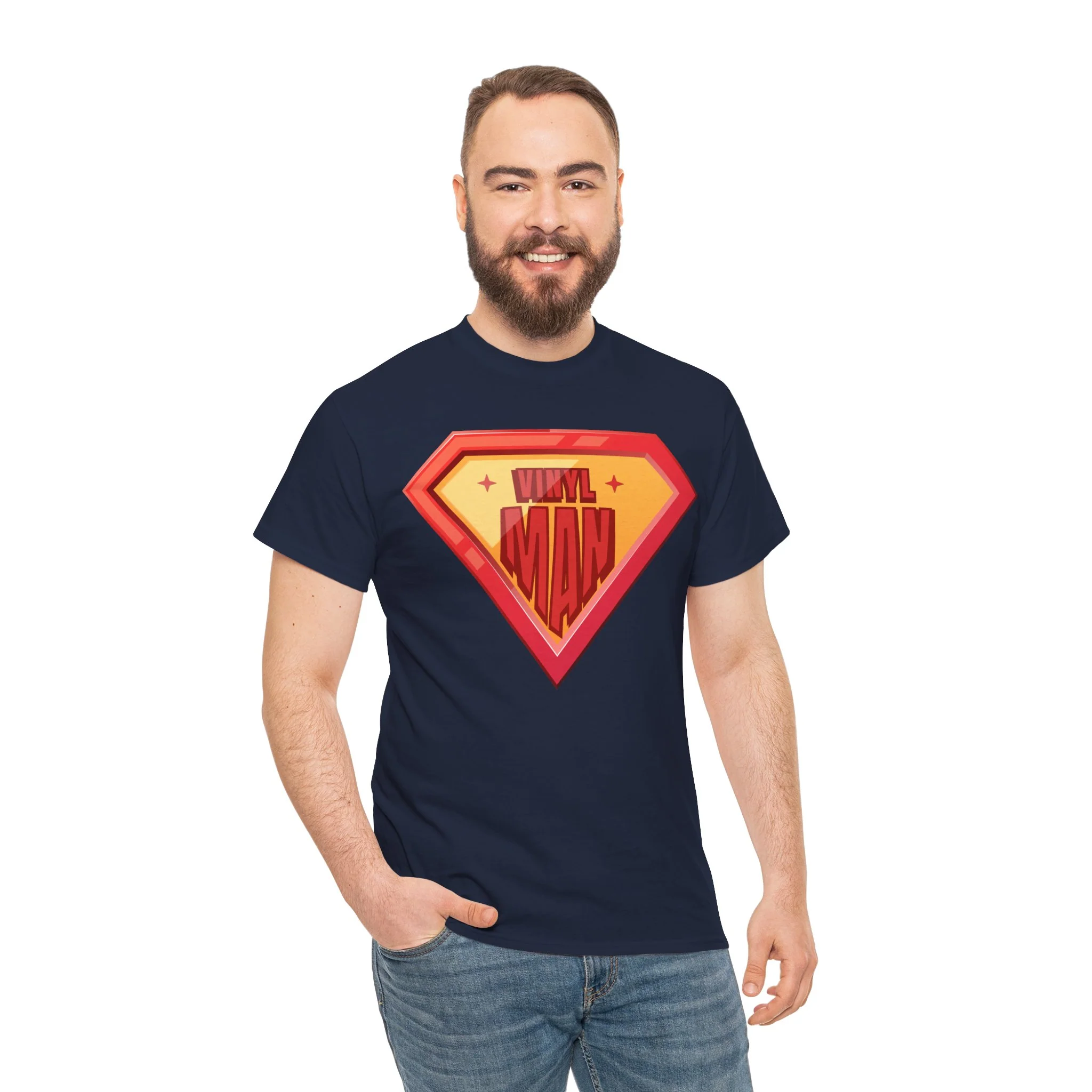 'Vinyl Man' Men's Superhero T-Shirt - Image 15
