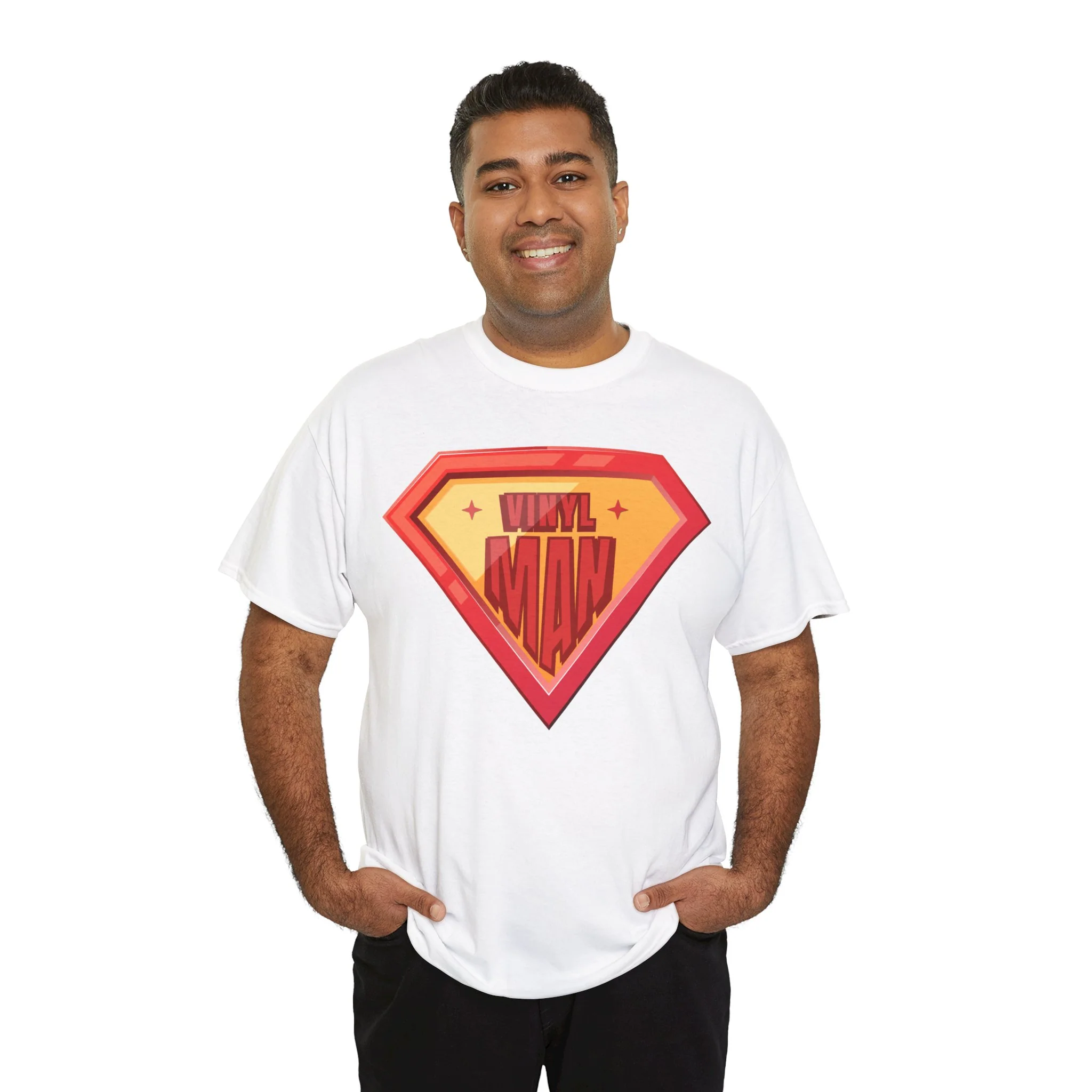 'Vinyl Man' Men's Superhero T-Shirt - Image 35