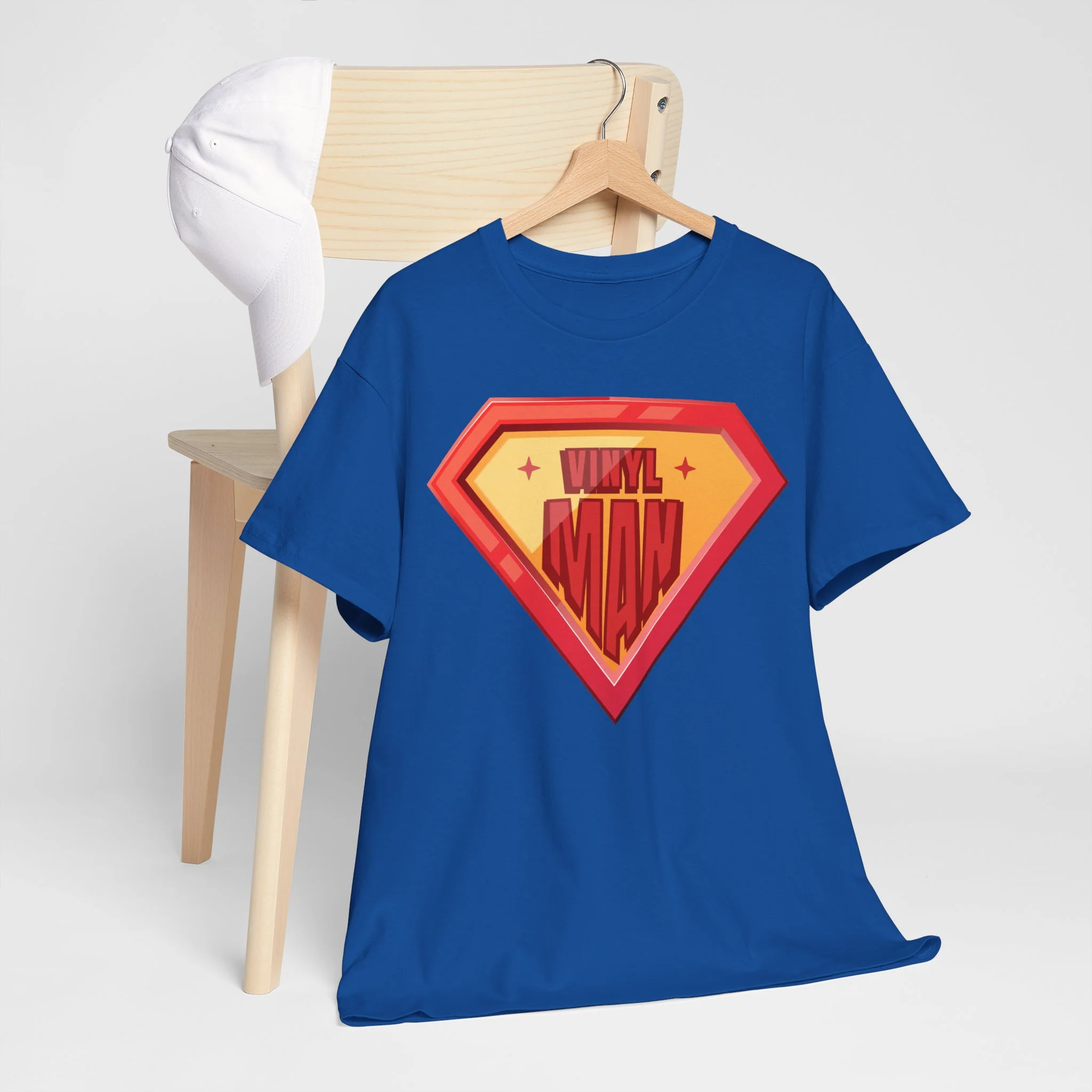 'Vinyl Man' Men's Superhero T-Shirt - Image 4