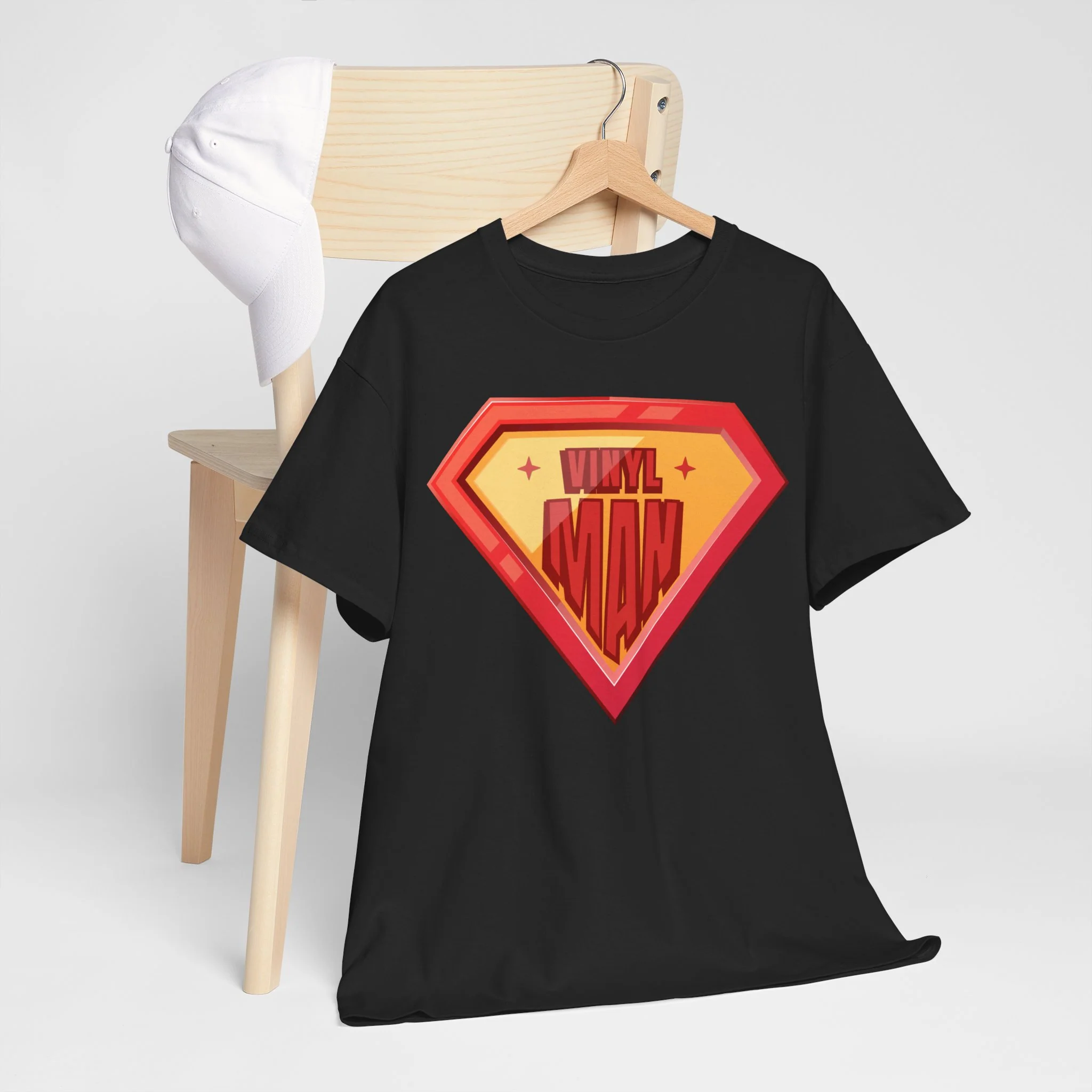 'Vinyl Man' Men's Superhero T-Shirt - Image 40