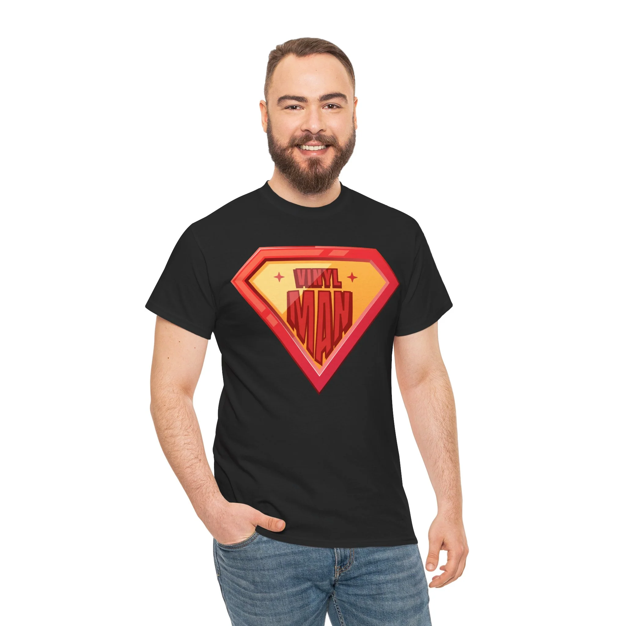 'Vinyl Man' Men's Superhero T-Shirt - Image 42