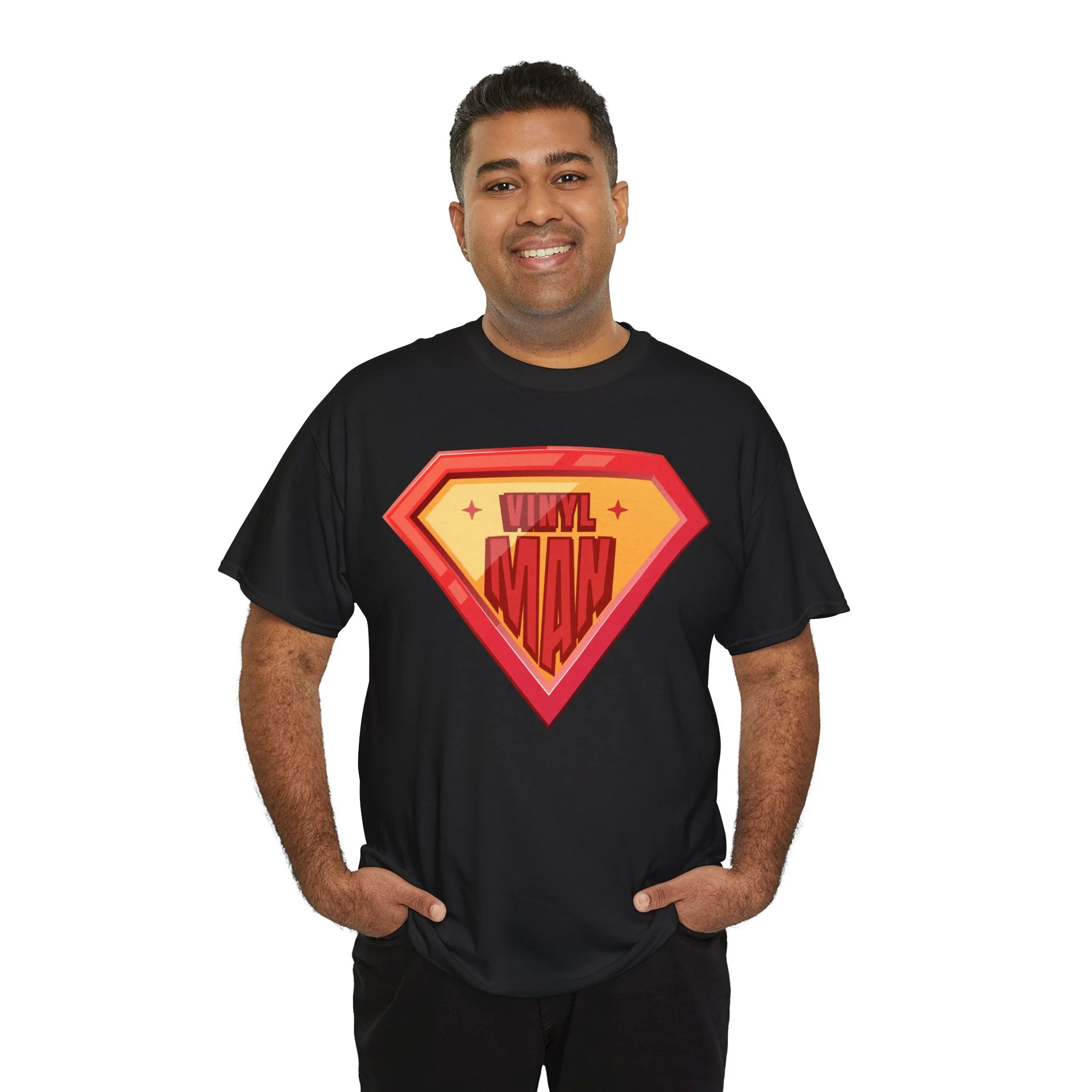 'Vinyl Man' Men's Superhero T-Shirt - Image 43