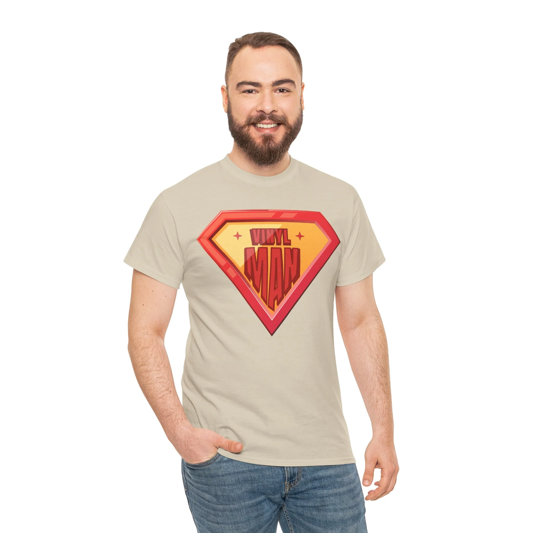 'Vinyl Man' Men's Superhero T-Shirt - Image 51