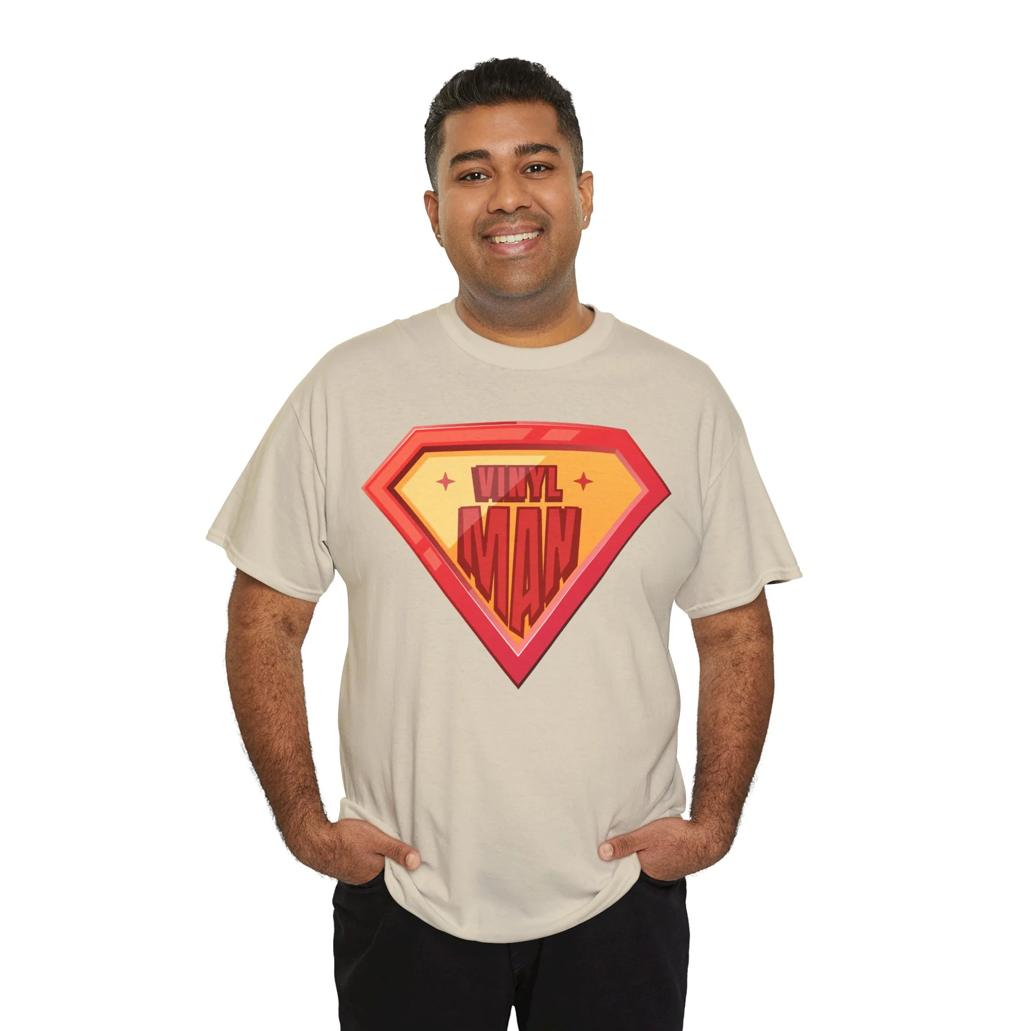 'Vinyl Man' Men's Superhero T-Shirt - Image 52