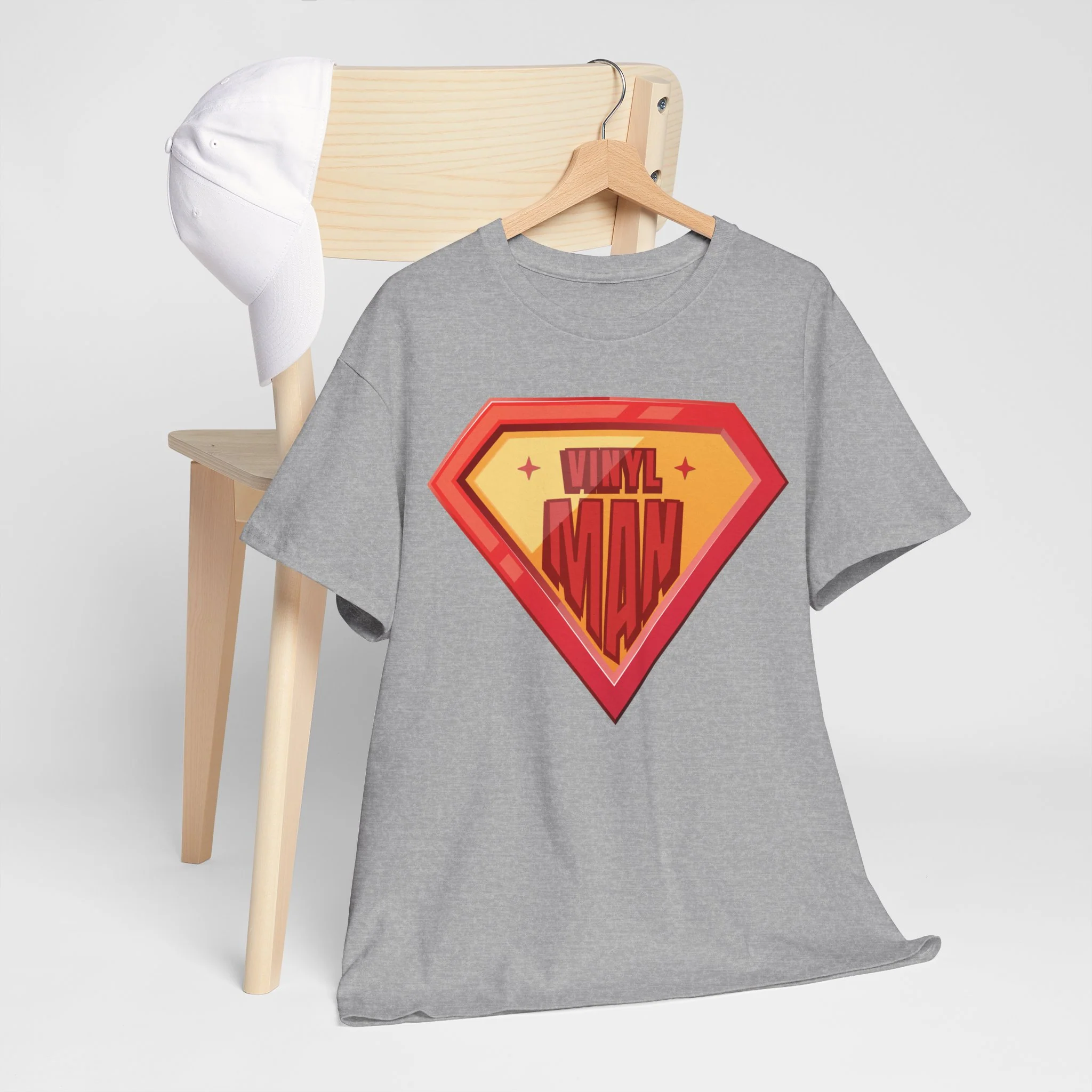 'Vinyl Man' Men's Superhero T-Shirt - Image 58
