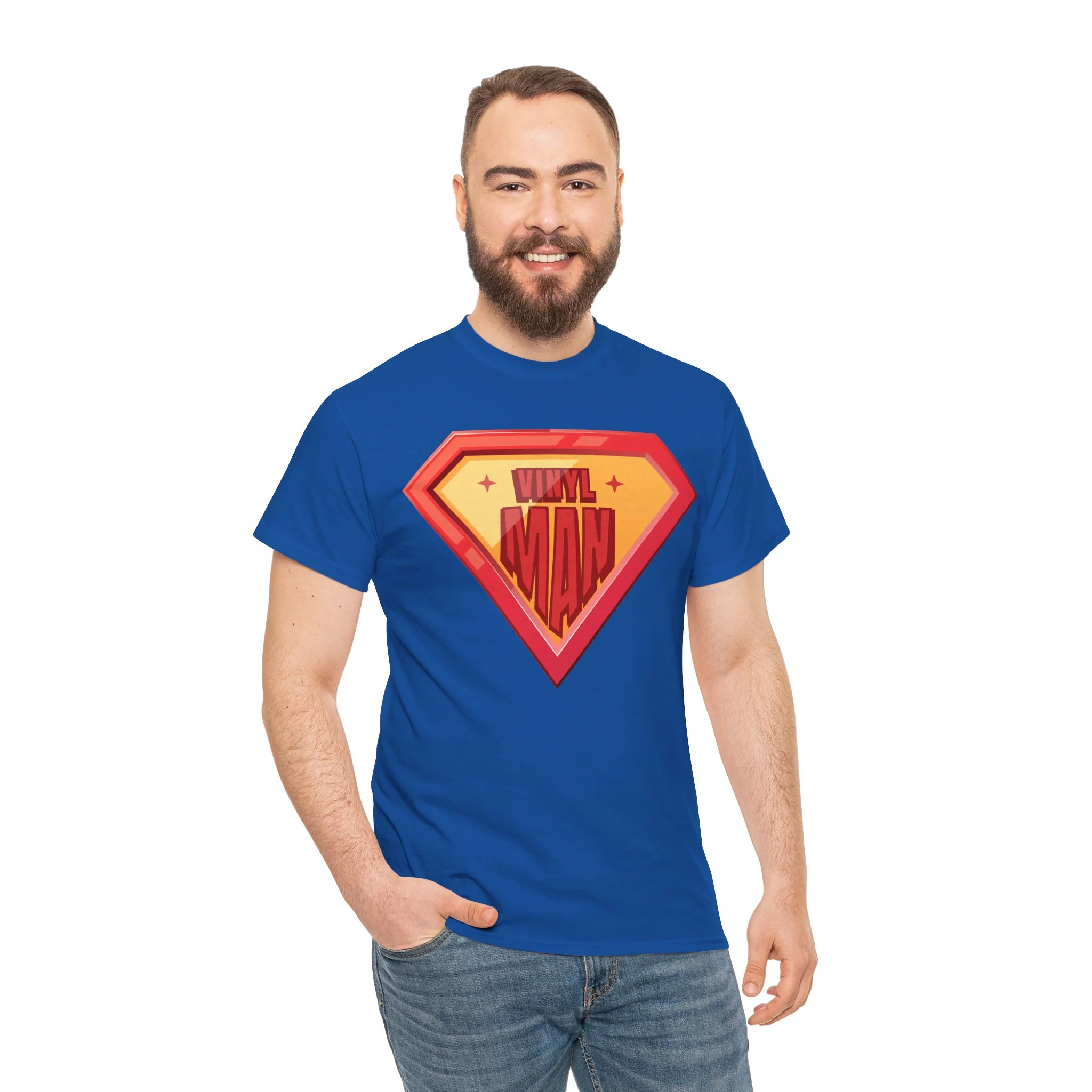 'Vinyl Man' Men's Superhero T-Shirt - Image 6