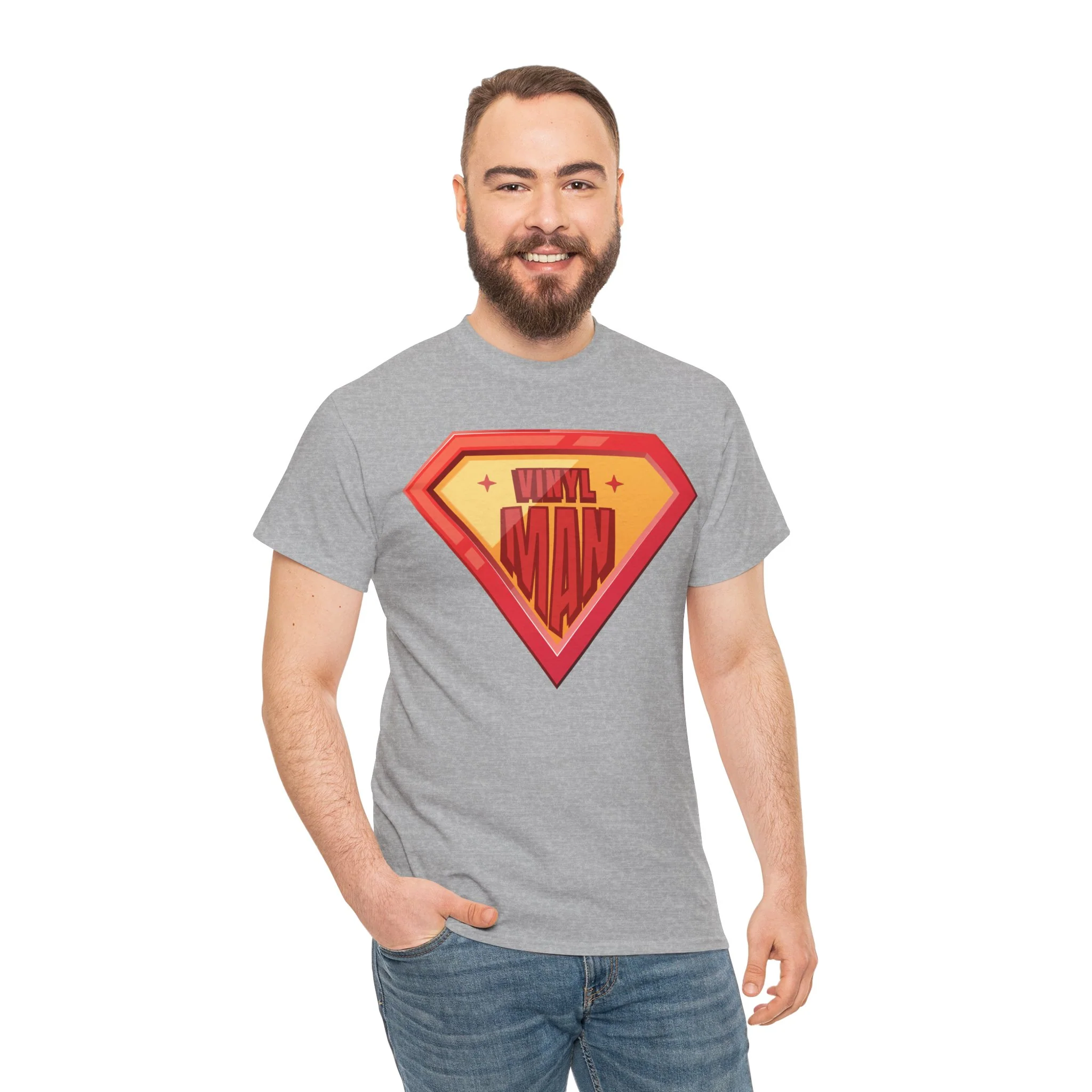'Vinyl Man' Men's Superhero T-Shirt - Image 60