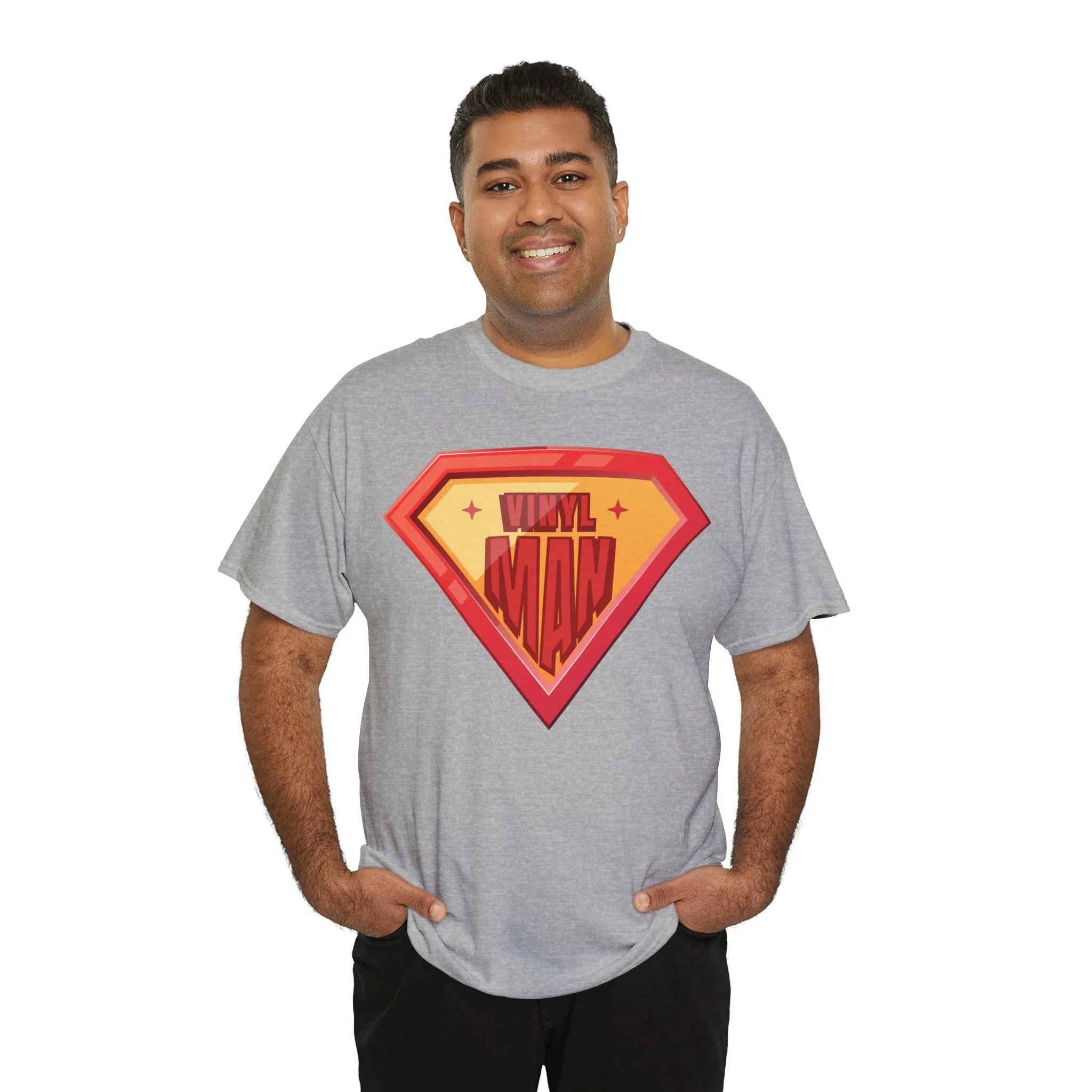 'Vinyl Man' Men's Superhero T-Shirt - Image 61