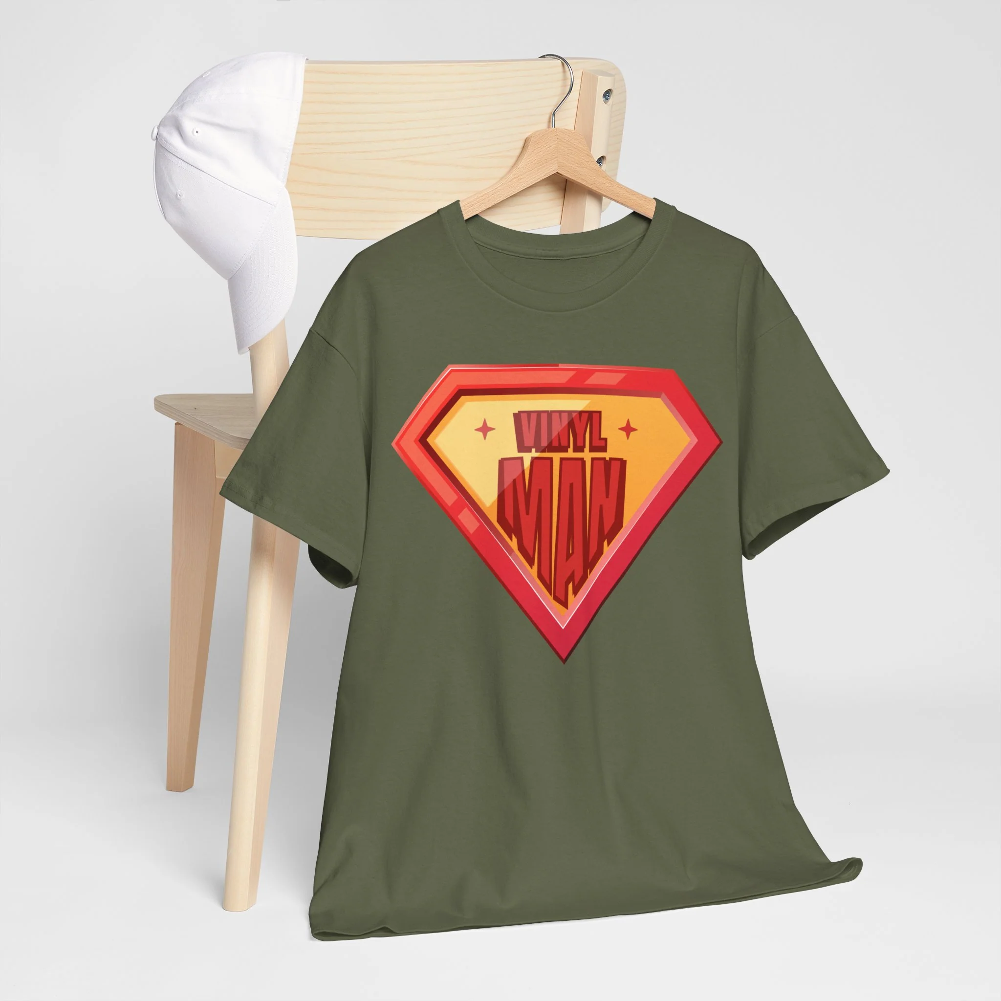 'Vinyl Man' Men's Superhero T-Shirt - Image 67