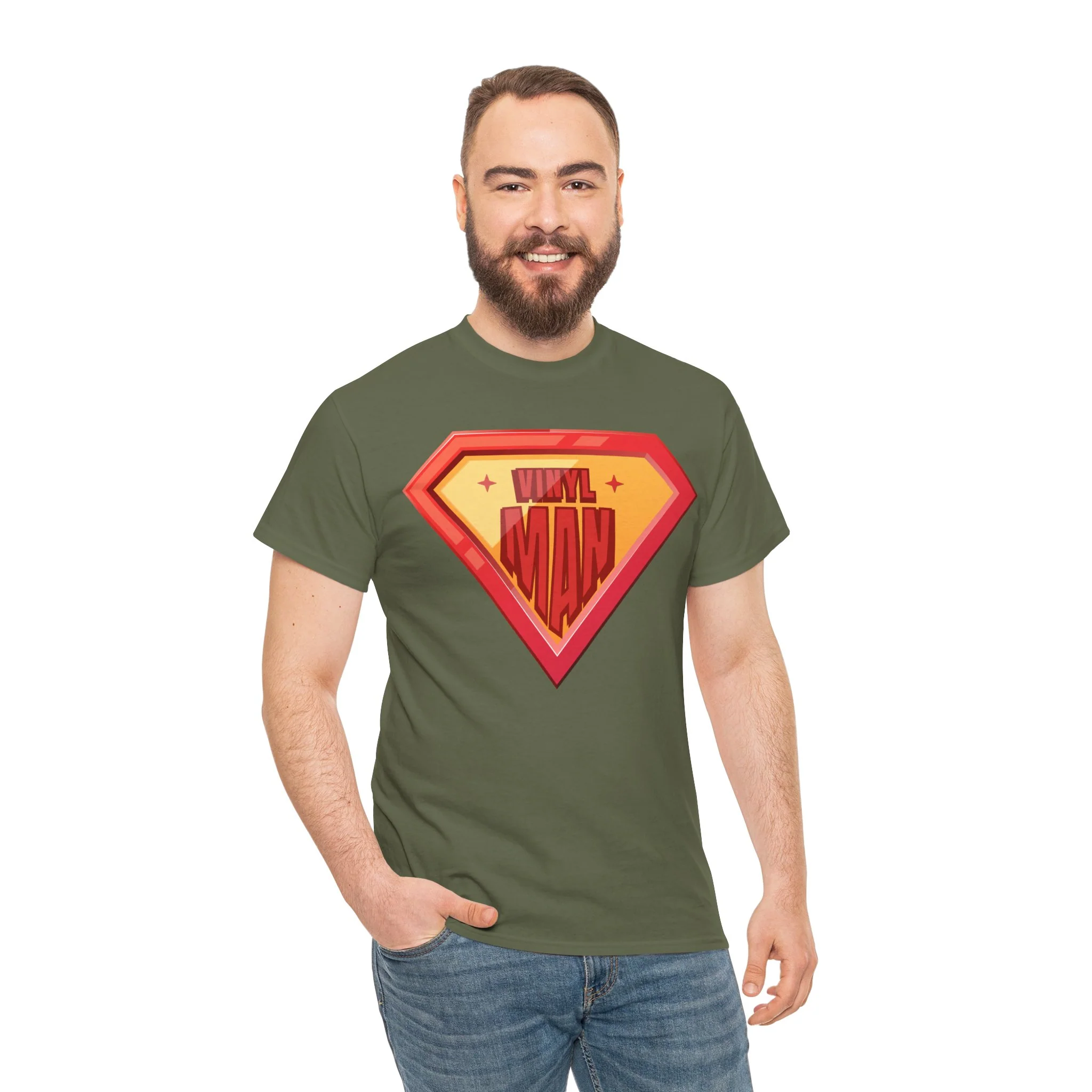 'Vinyl Man' Men's Superhero T-Shirt - Image 69