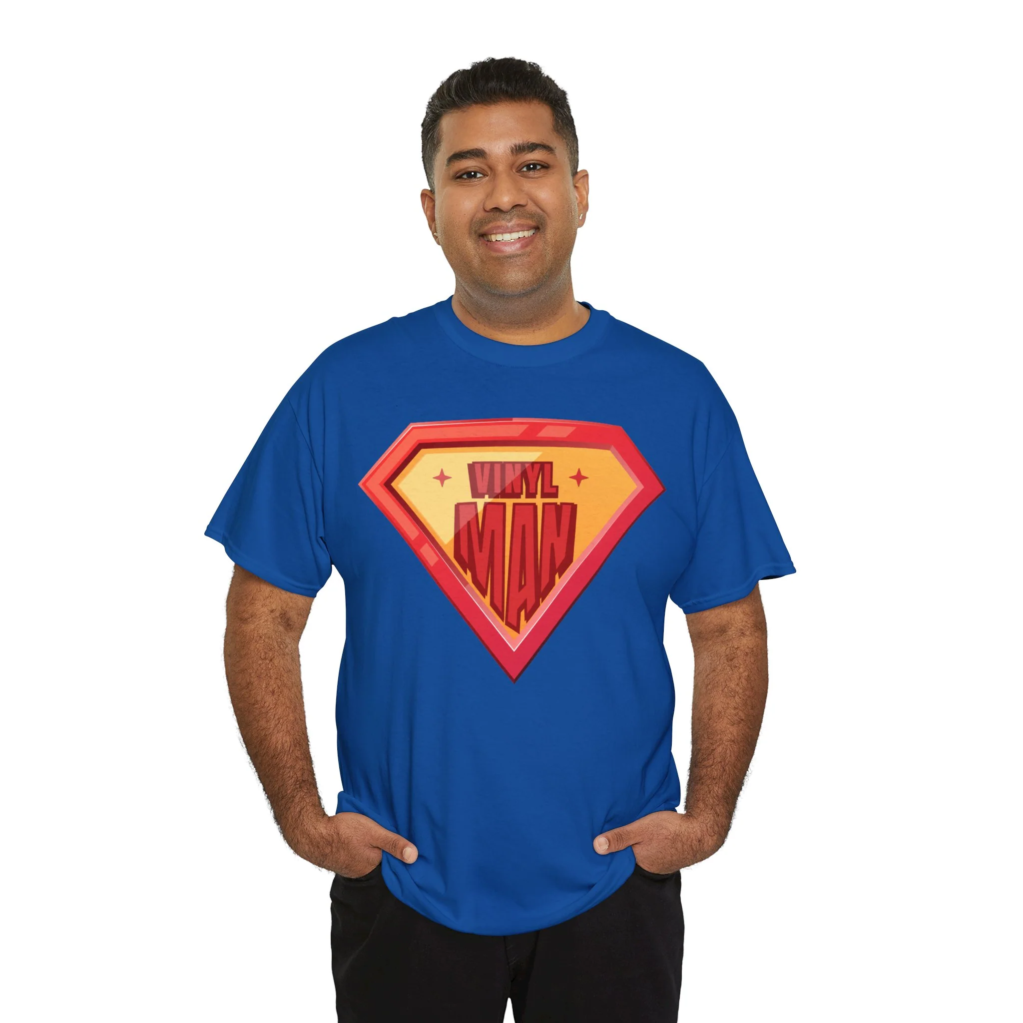 'Vinyl Man' Men's Superhero T-Shirt - Image 7