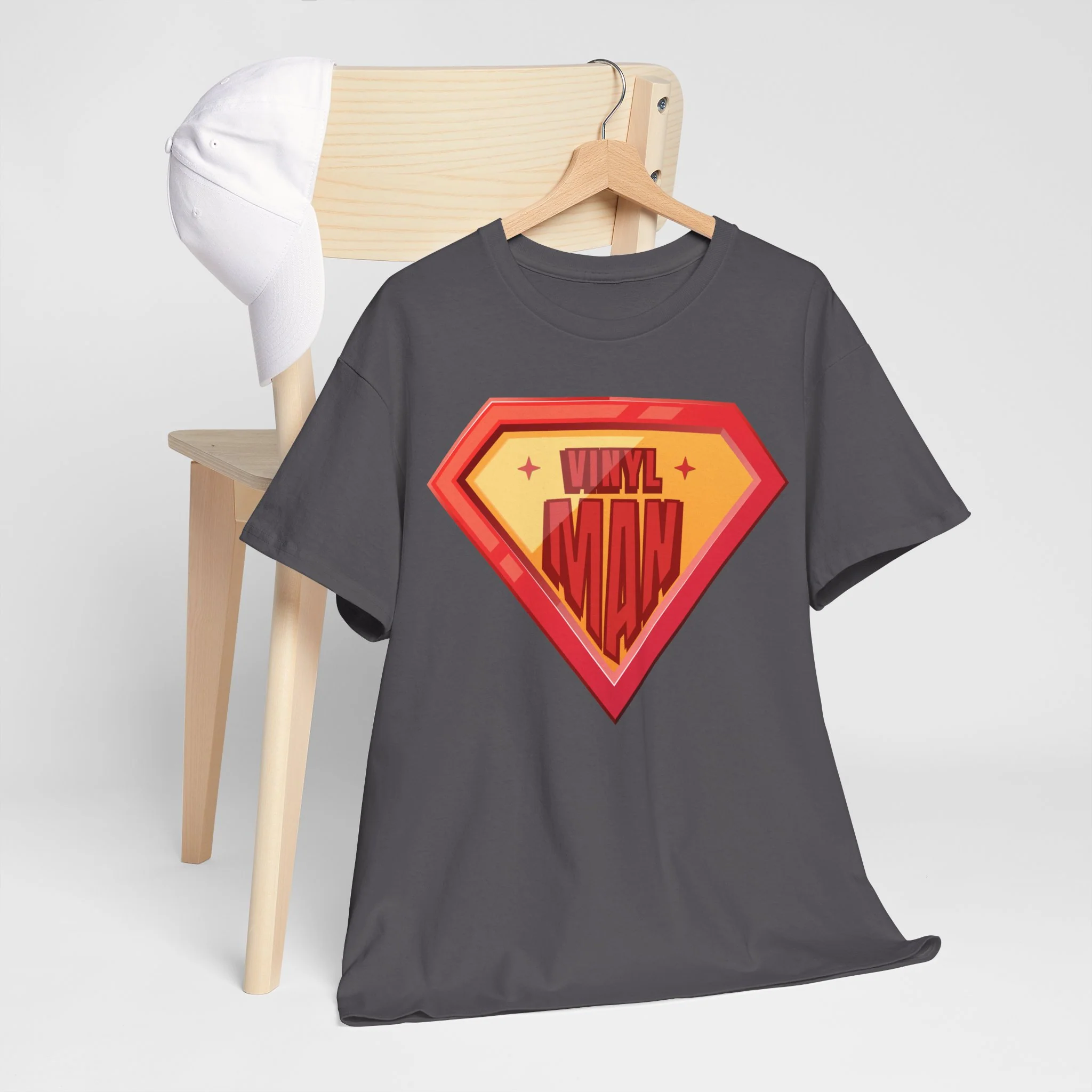'Vinyl Man' Men's Superhero T-Shirt - Image 76