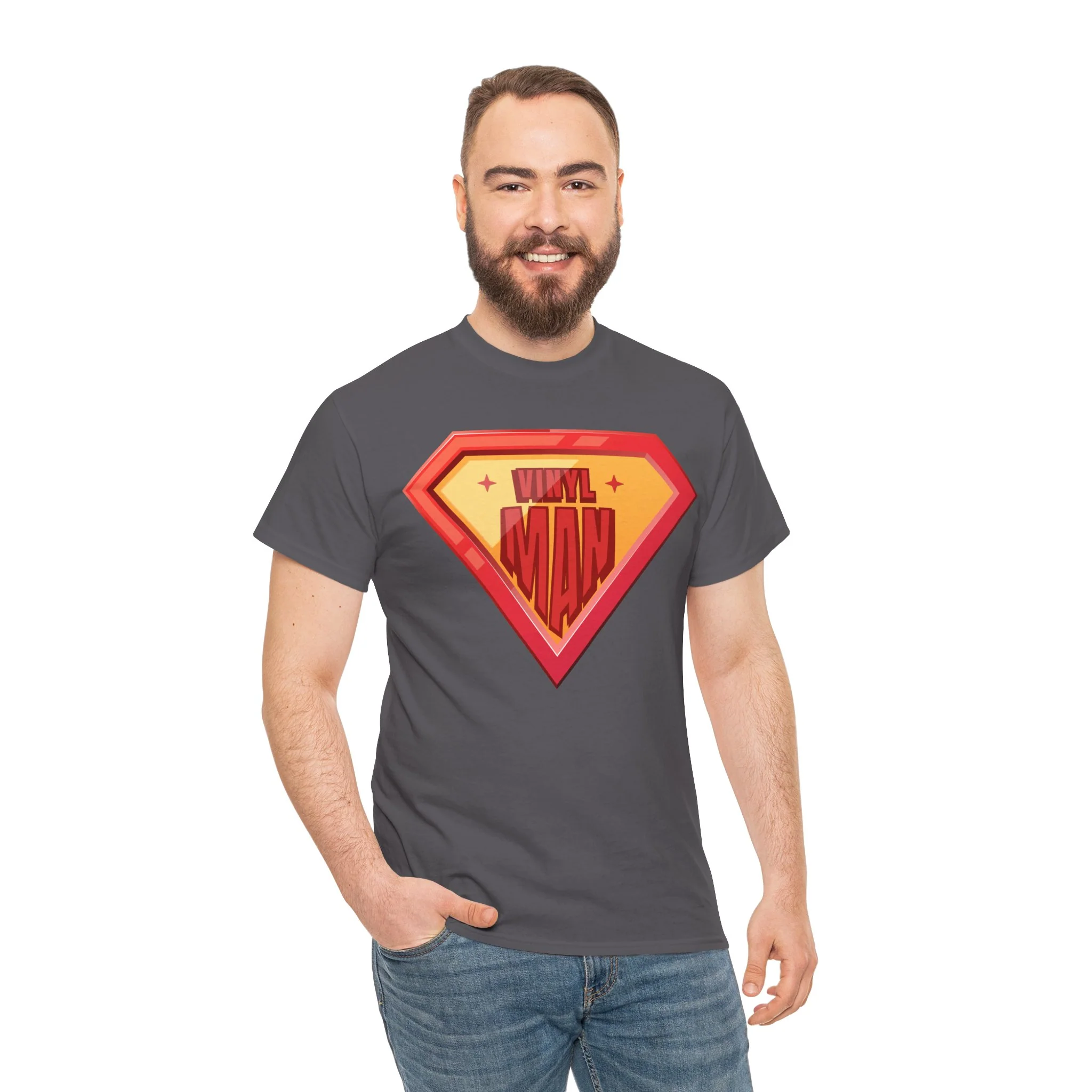 'Vinyl Man' Men's Superhero T-Shirt - Image 78