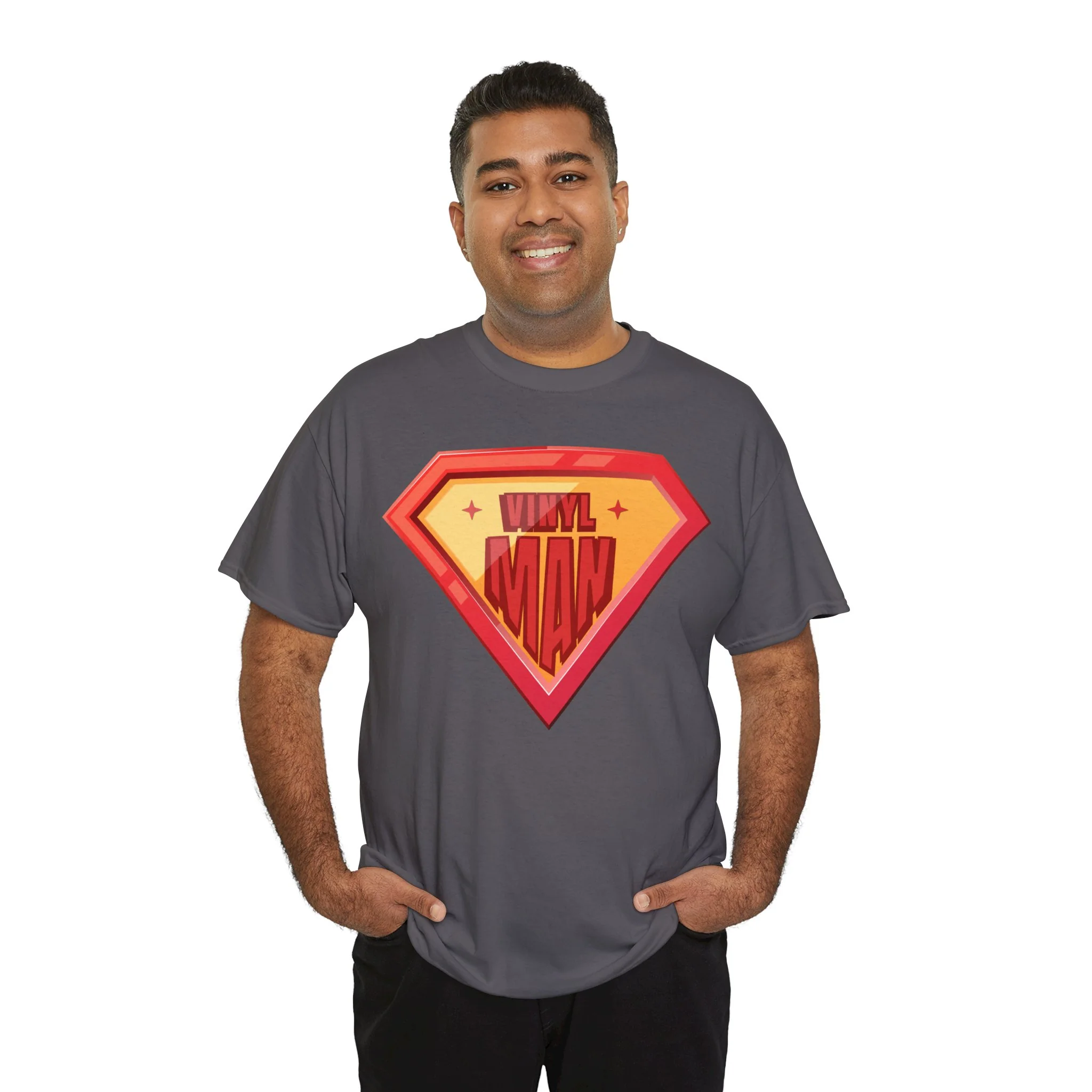 'Vinyl Man' Men's Superhero T-Shirt - Image 79
