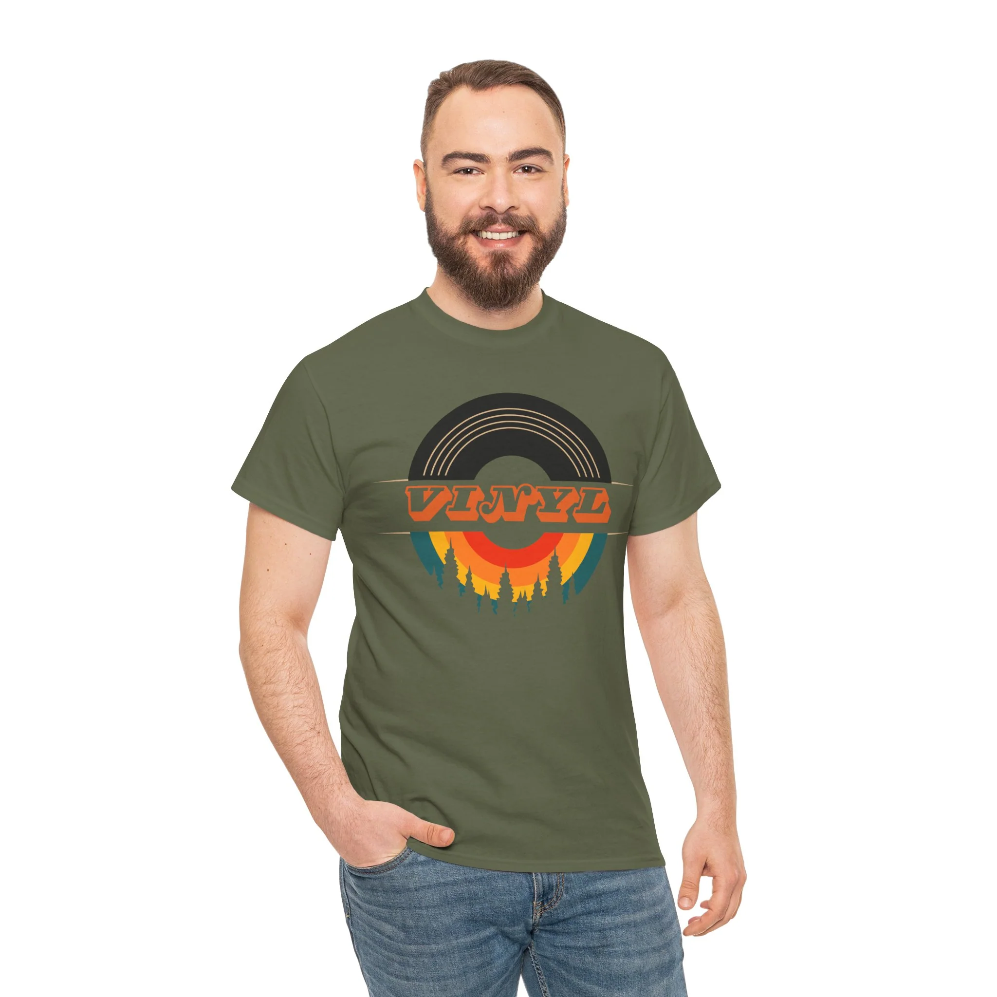 Vinyl Record Logo Men's T-Shirt - Image 14