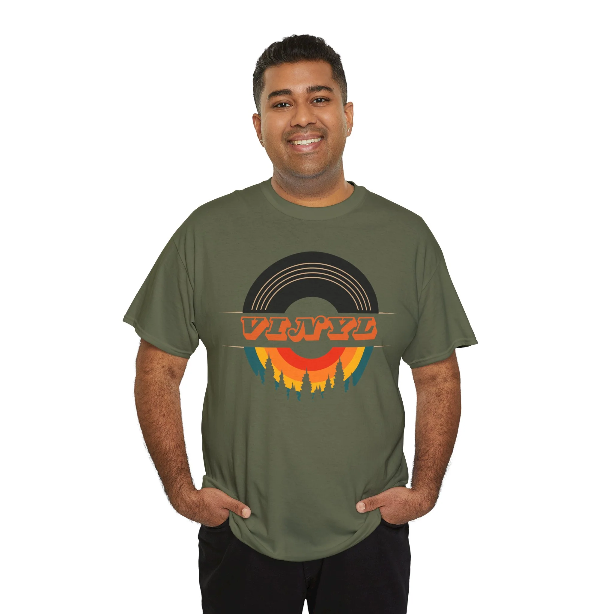 Vinyl Record Logo Men's T-Shirt - Image 15