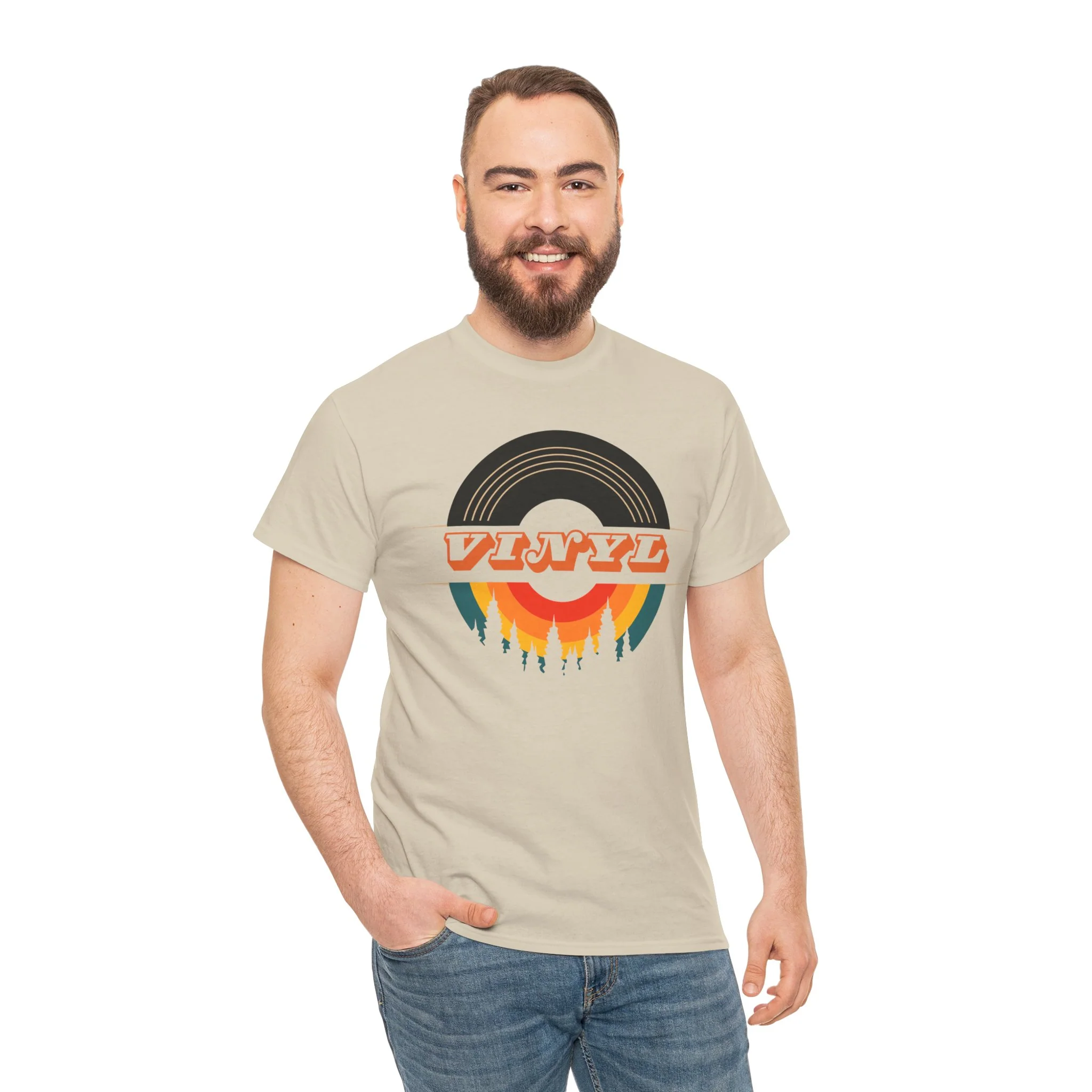Vinyl Record Logo Men's T-Shirt - Image 33