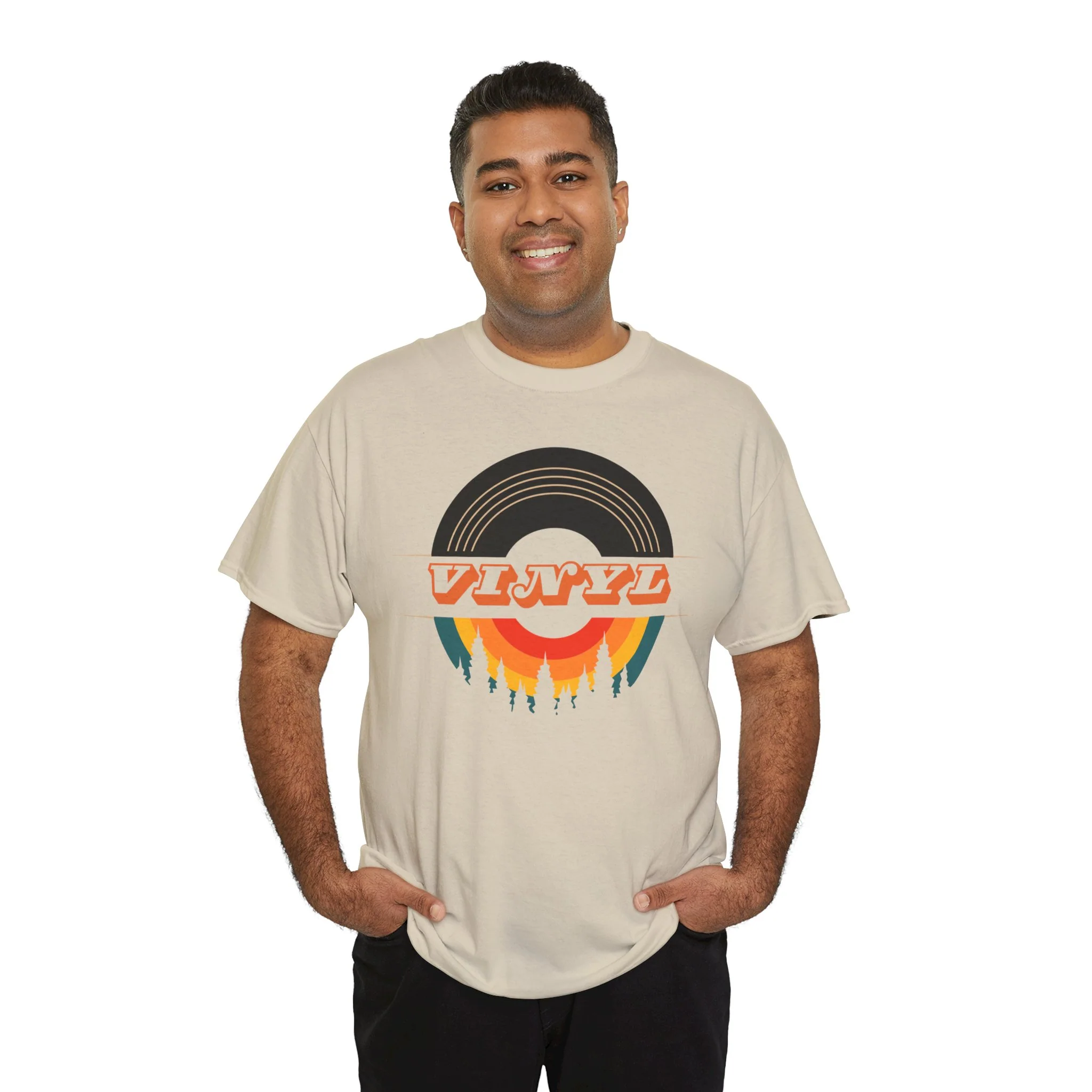 Vinyl Record Logo Men's T-Shirt - Image 34