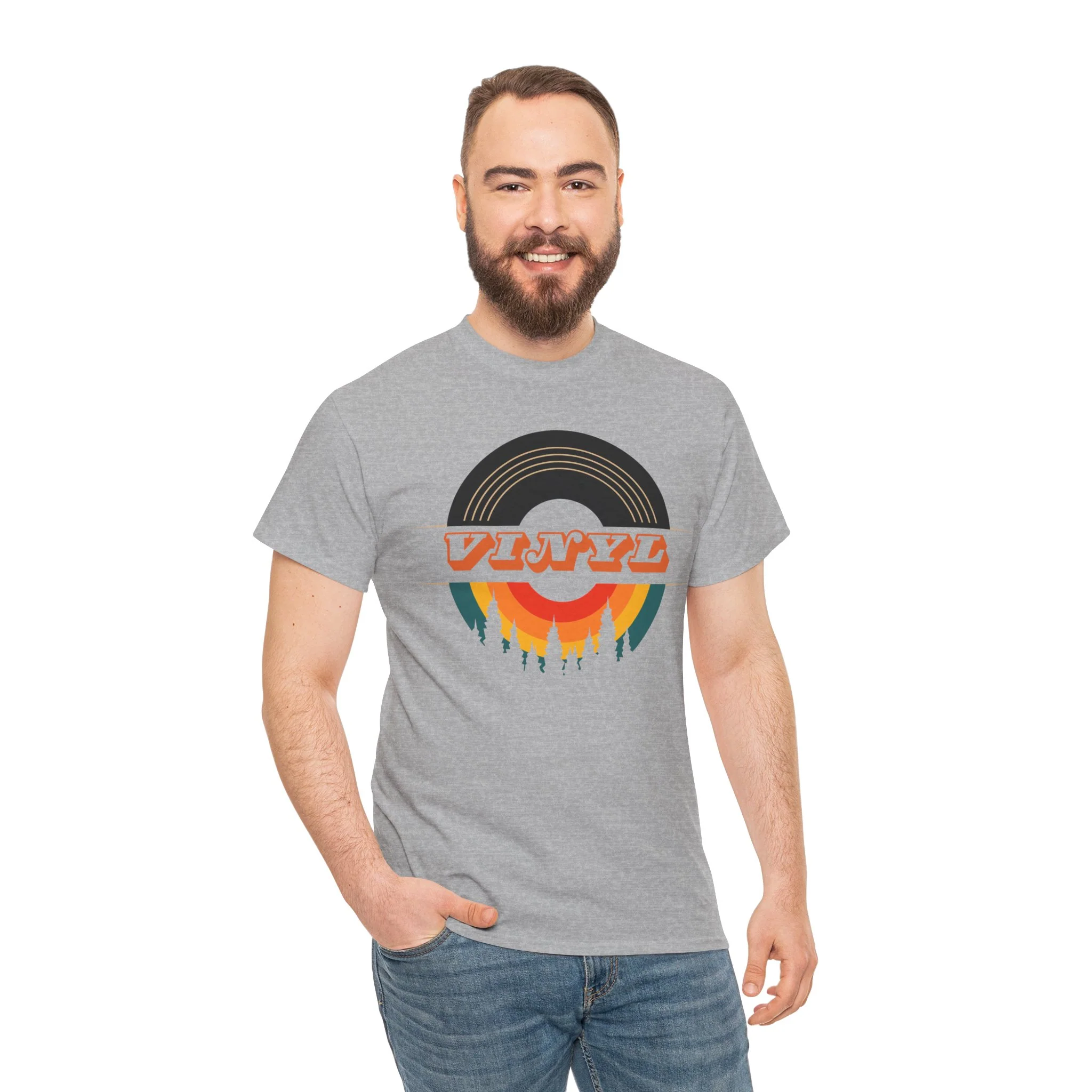 Vinyl Record Logo Men's T-Shirt - Image 42