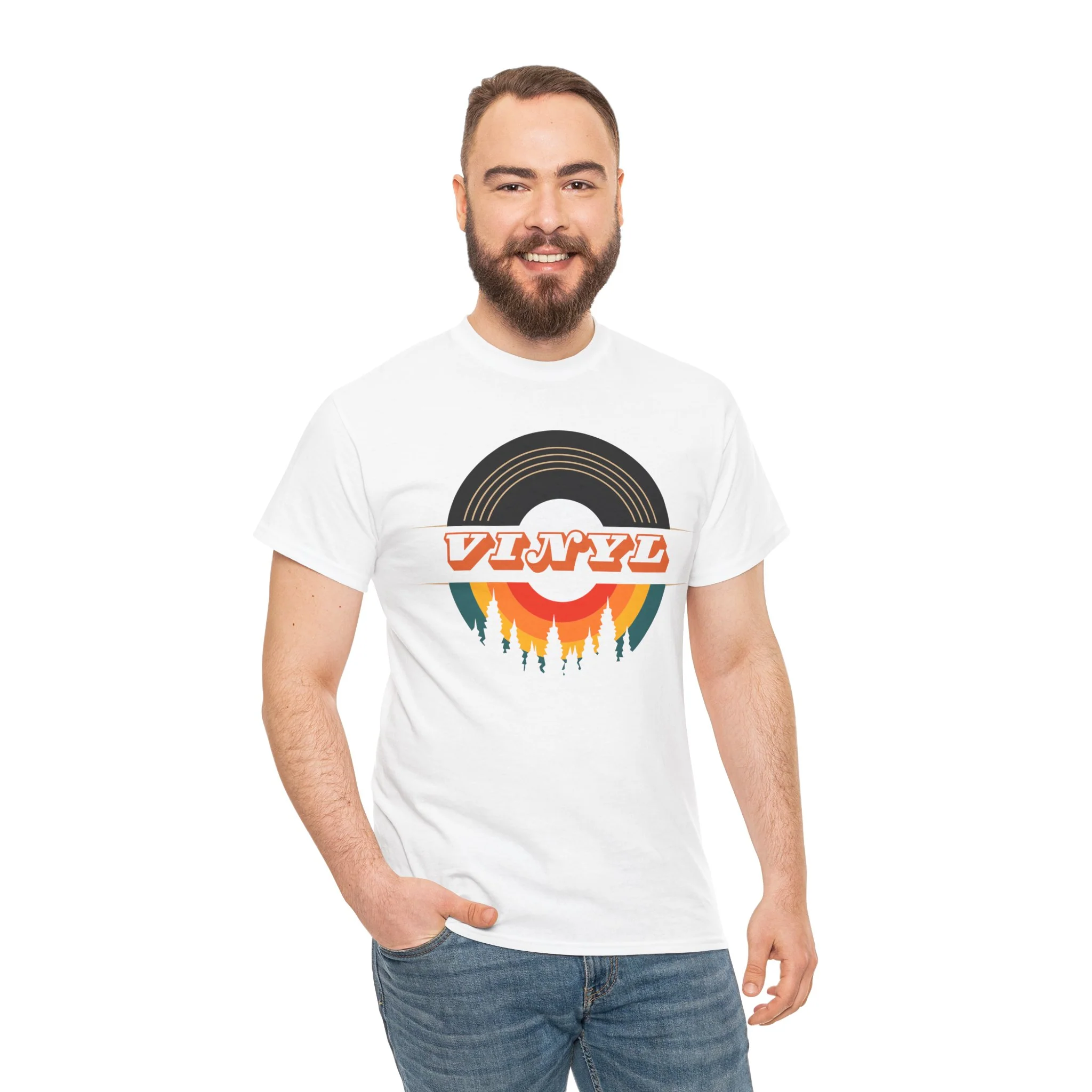 Vinyl Record Logo Men's T-Shirt - Image 51